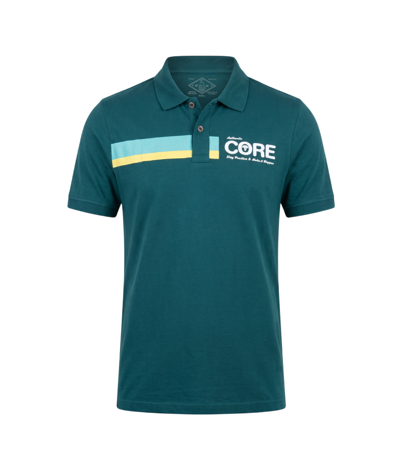 EDGE Printed Men’s Solid Color Polo Shirt - 52560