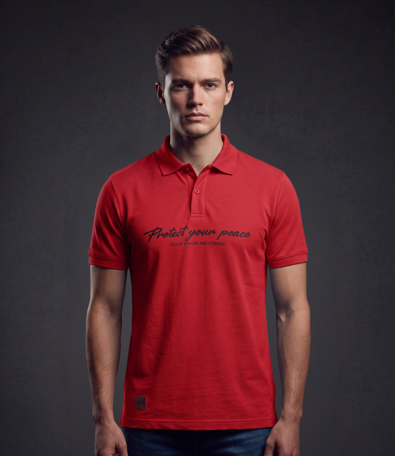 EDGE Printed Men’s Solid Color Polo Shirt - 52532