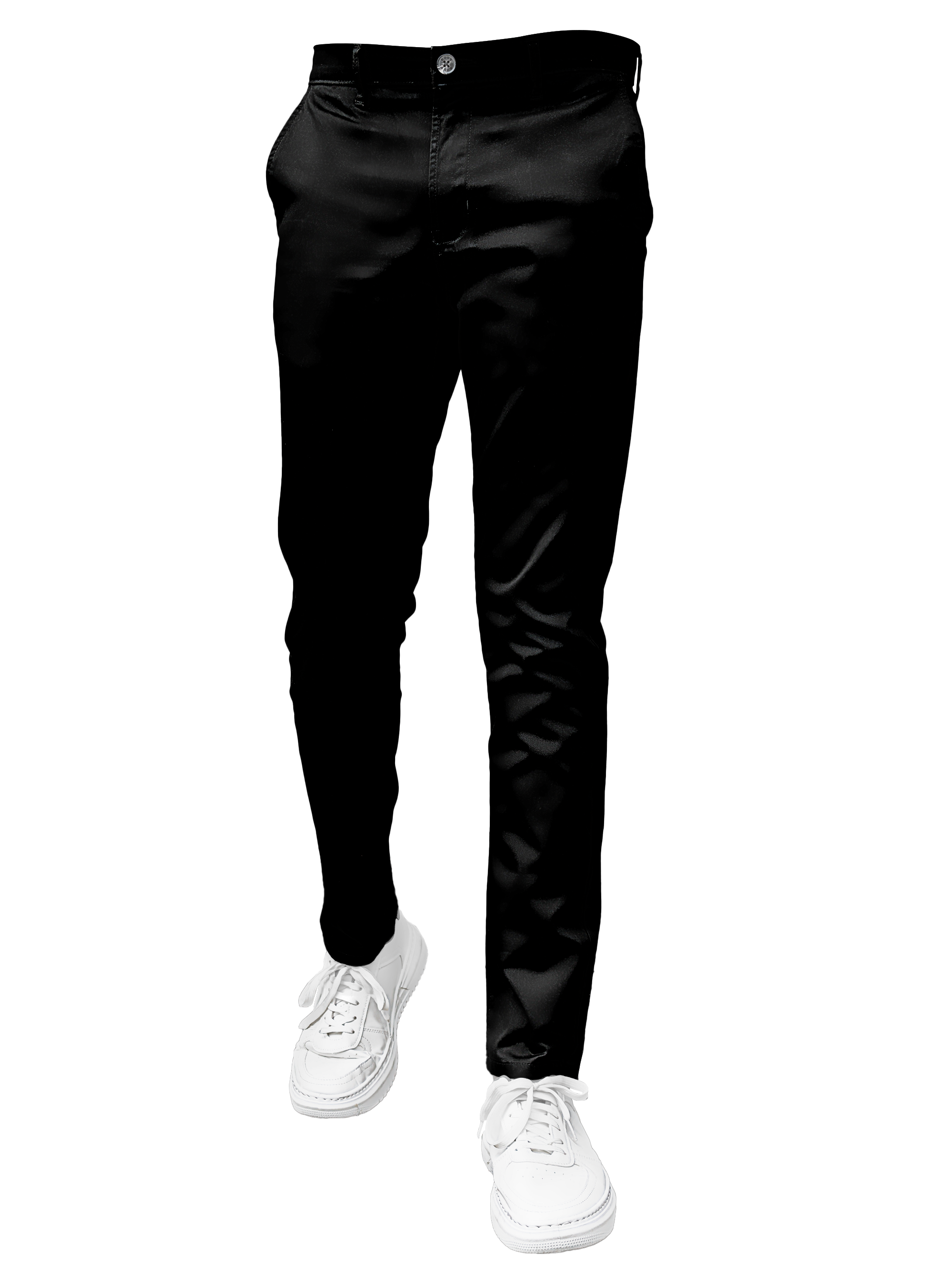 EDGE SLIMFIT 4 Way Stretch Black Pants - LH-001