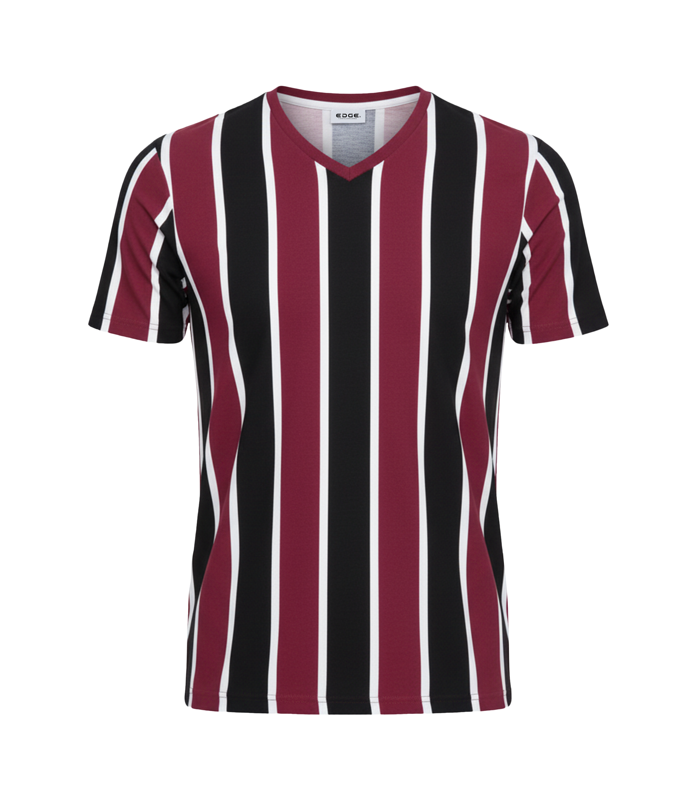 EDGE V Neck Vertical Stripe Men’s T-Shirt - 3978