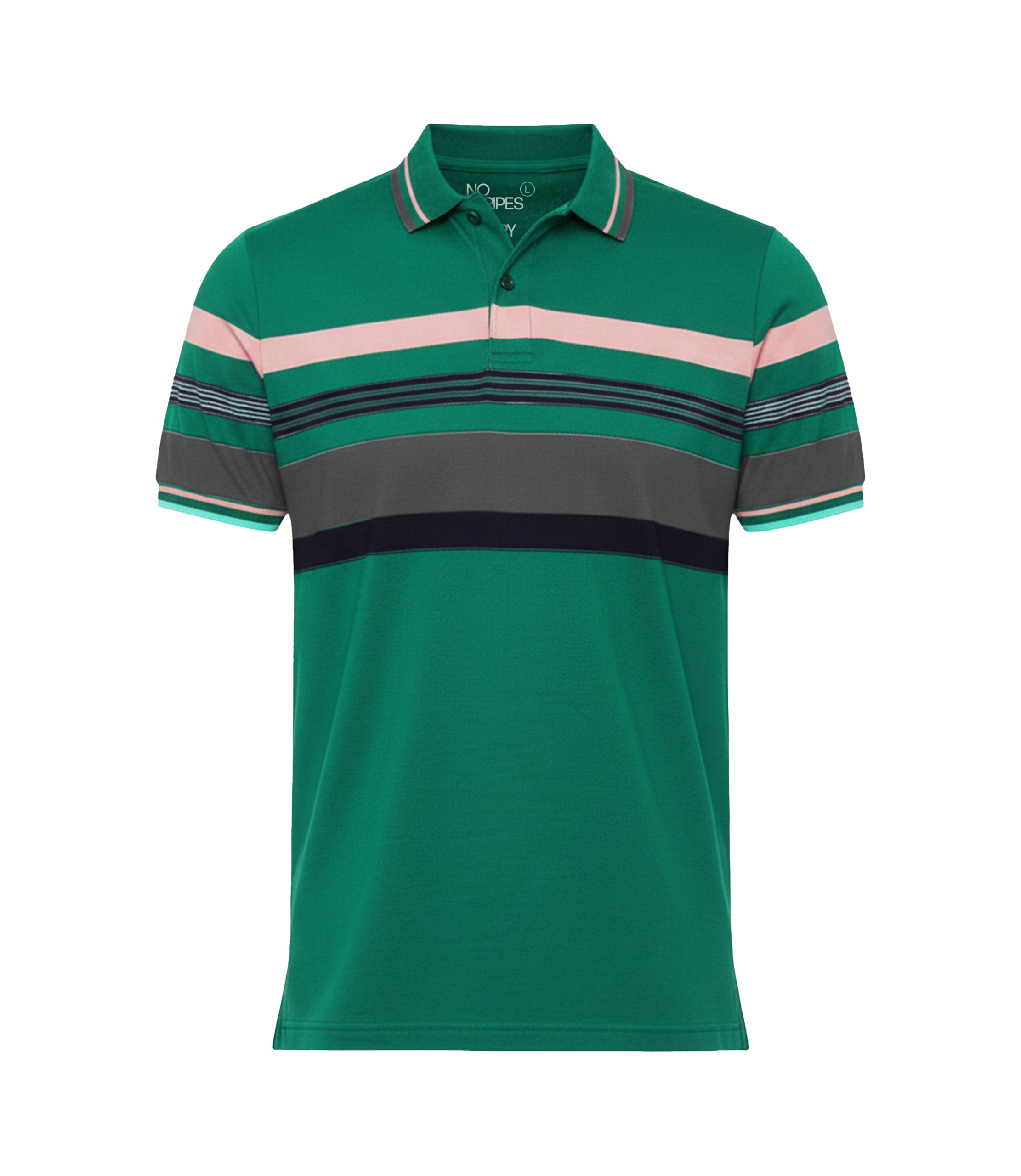 EDGE Double Tipping Collar Men’s Stripe Polo Shirt - 52599