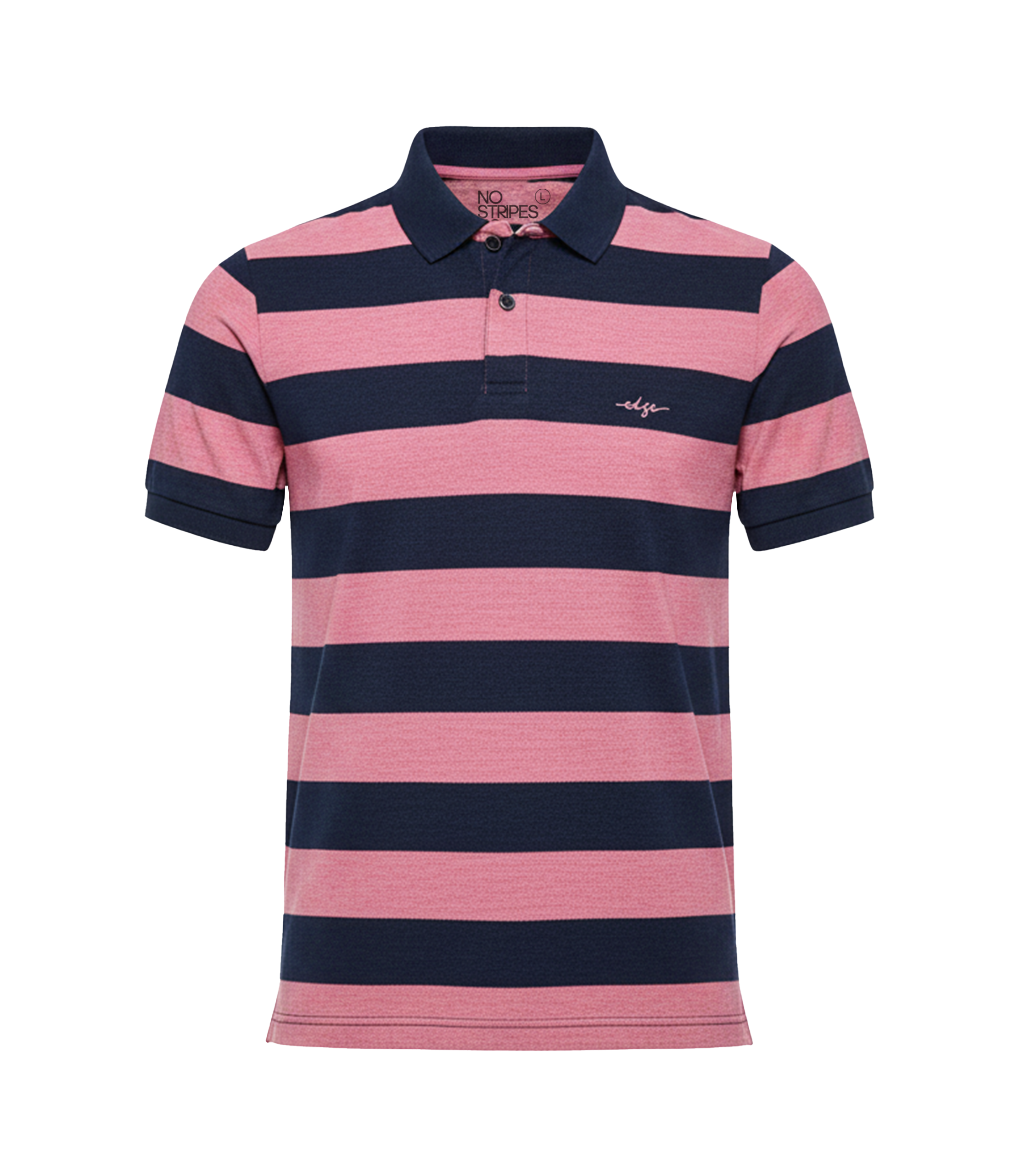 EDGE Solid Collar Men’s Bold Stripe Polo Shirt - 52688