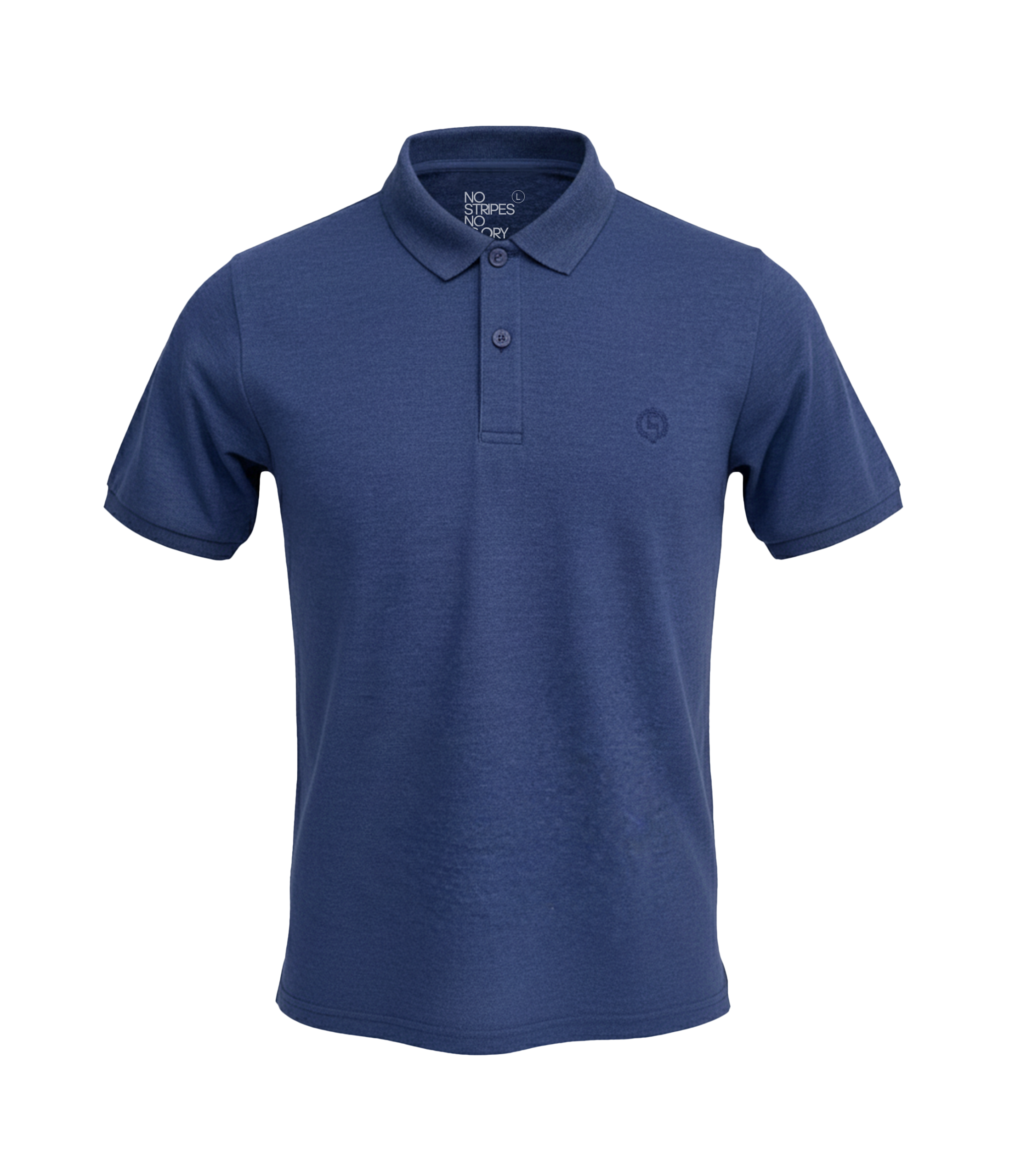 Blue polo shirt on a white background