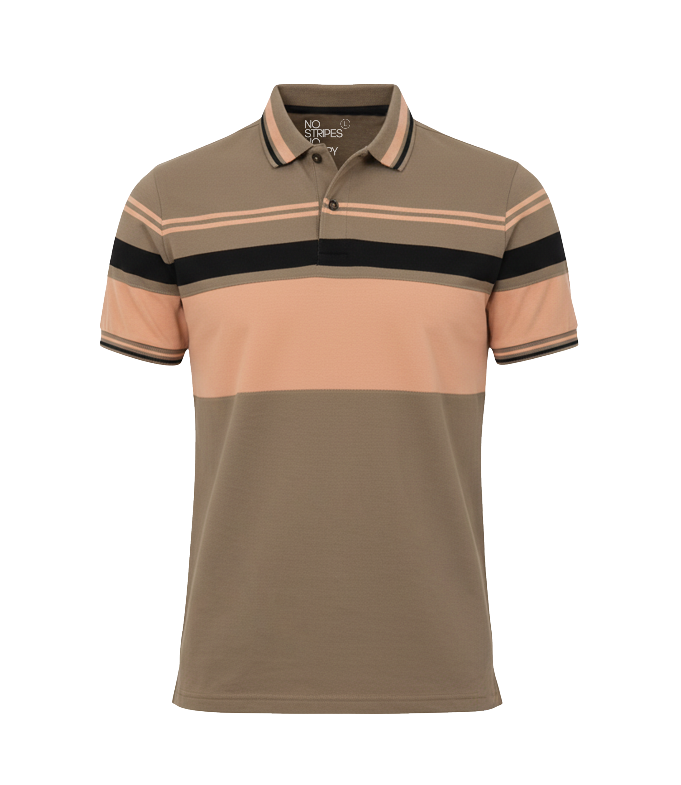 EDGE Double Tipping Collar Men’s Stripe Polo Shirt - 52595