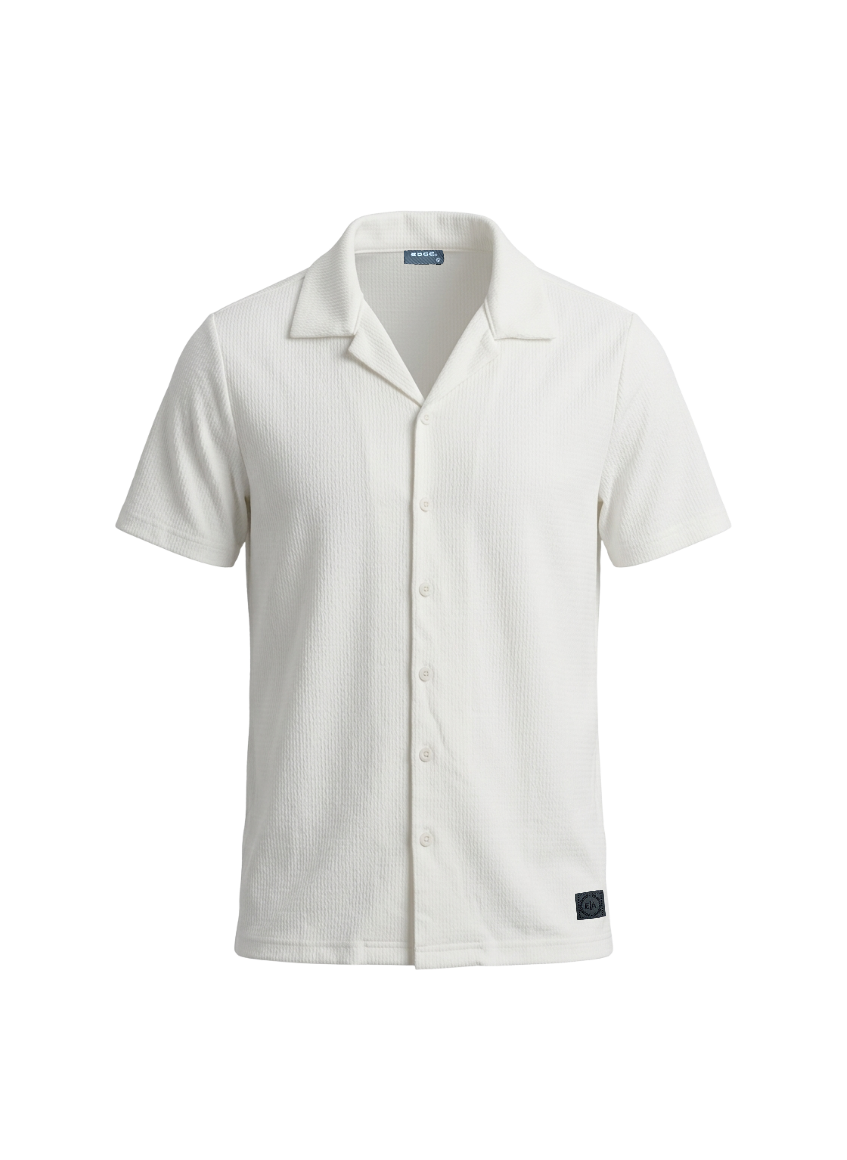 White short-sleeve shirt on a white background