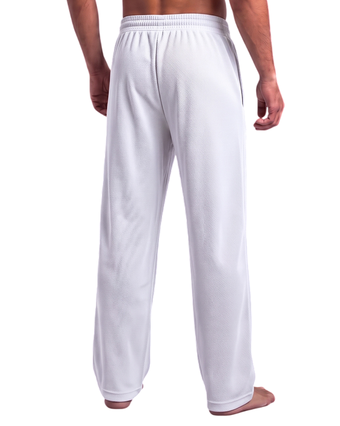 Edge Textured Men's Relax-fit White Sweatpants - 53942