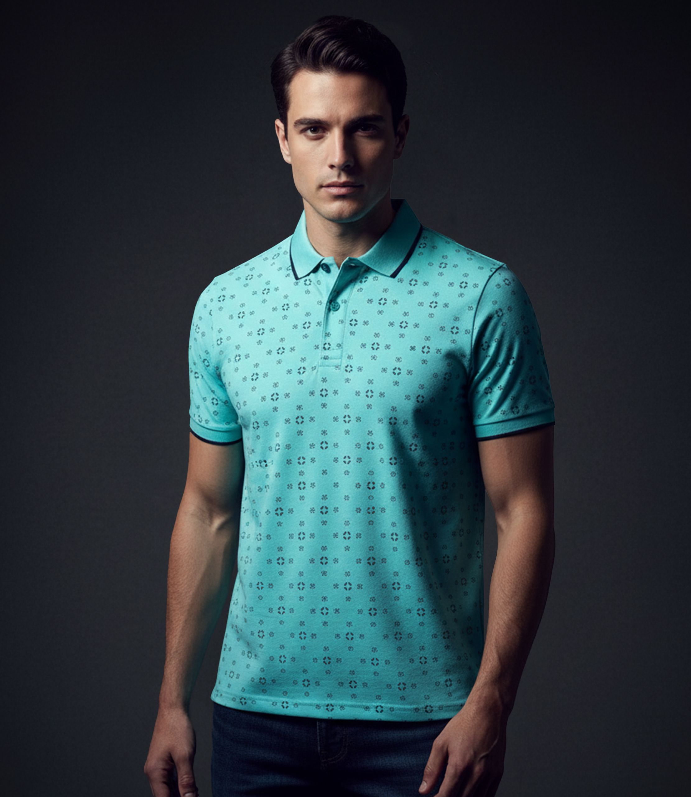 EDGE Tipping Collar Men’s AOP Polo Shirt - 52632