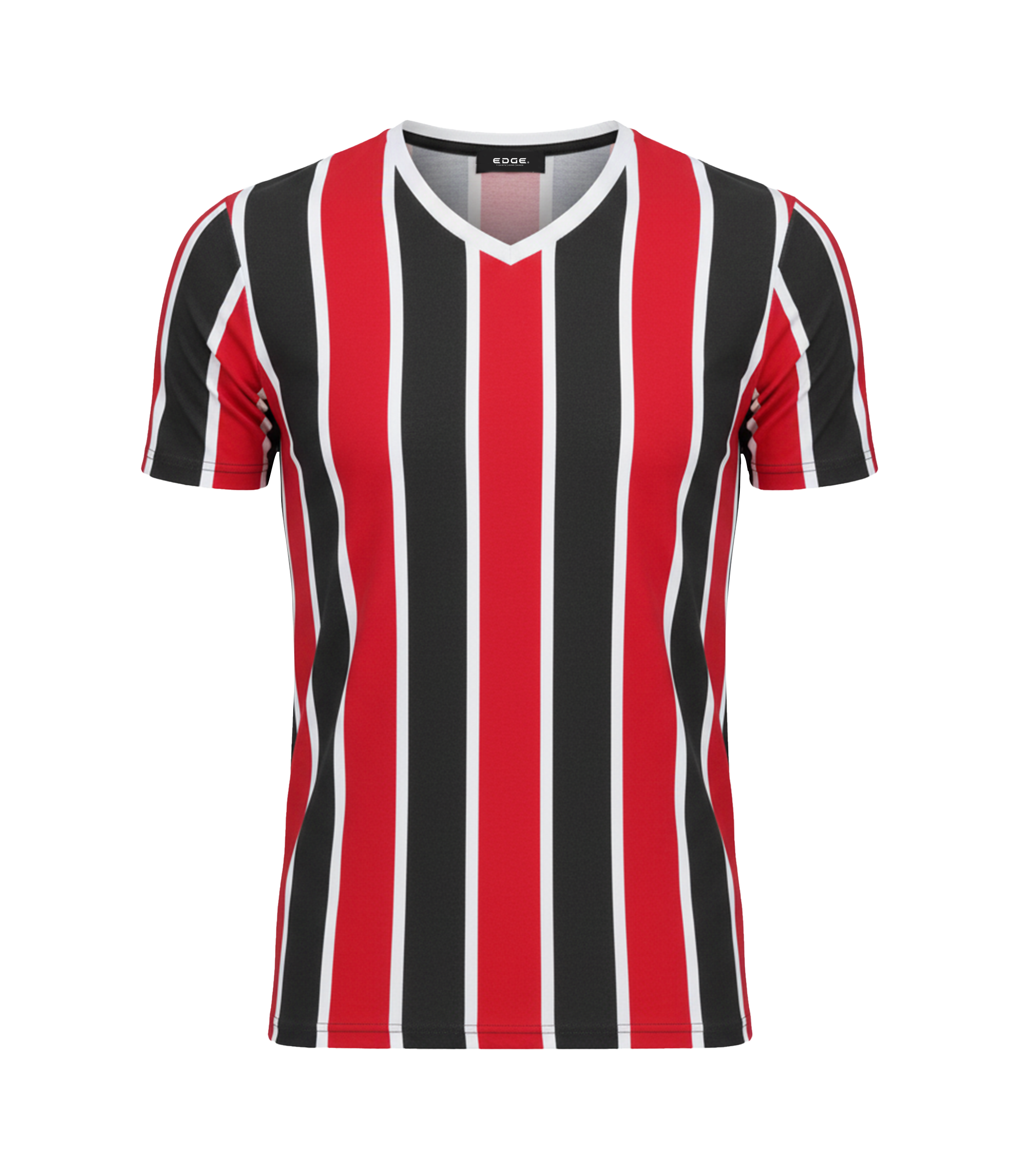 EDGE V Neck Vertical Stripe Men’s T-Shirt - 3978