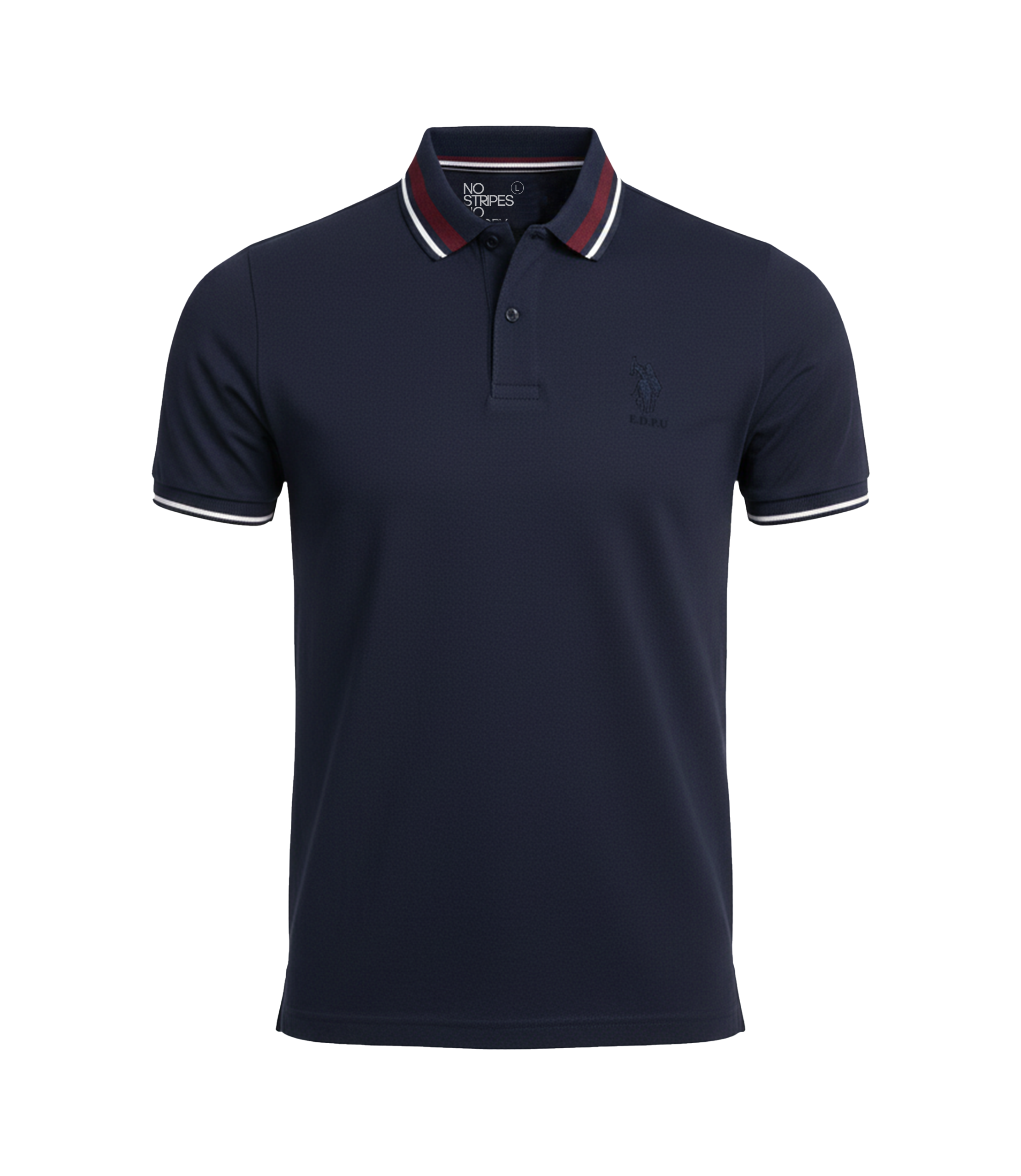 EDGE Double Tipping Collar Men’s Solid color Polo Shirt - 52618