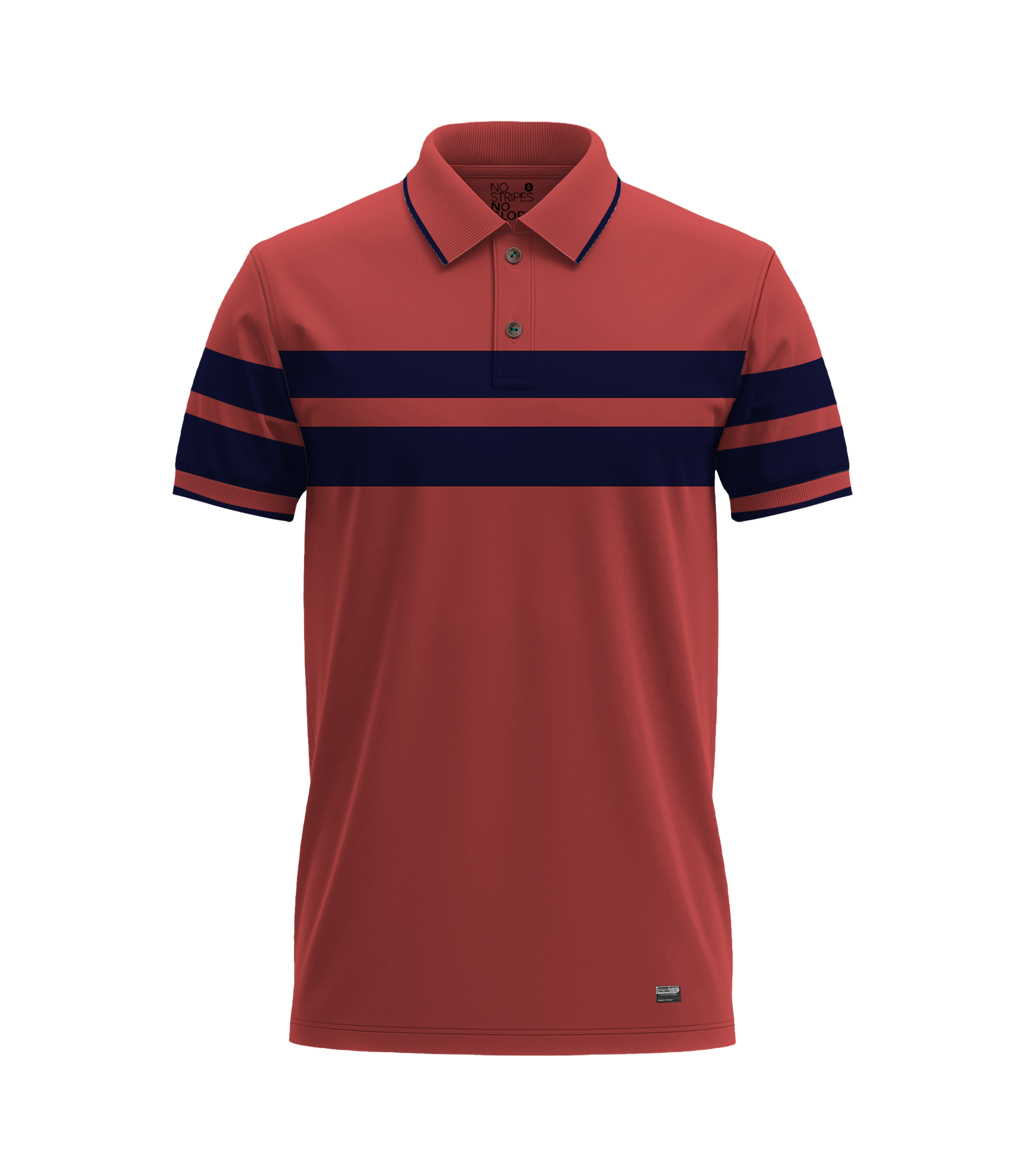 EDGE Double Tipping Collar Men’s Stripe Polo Shirt - 52467