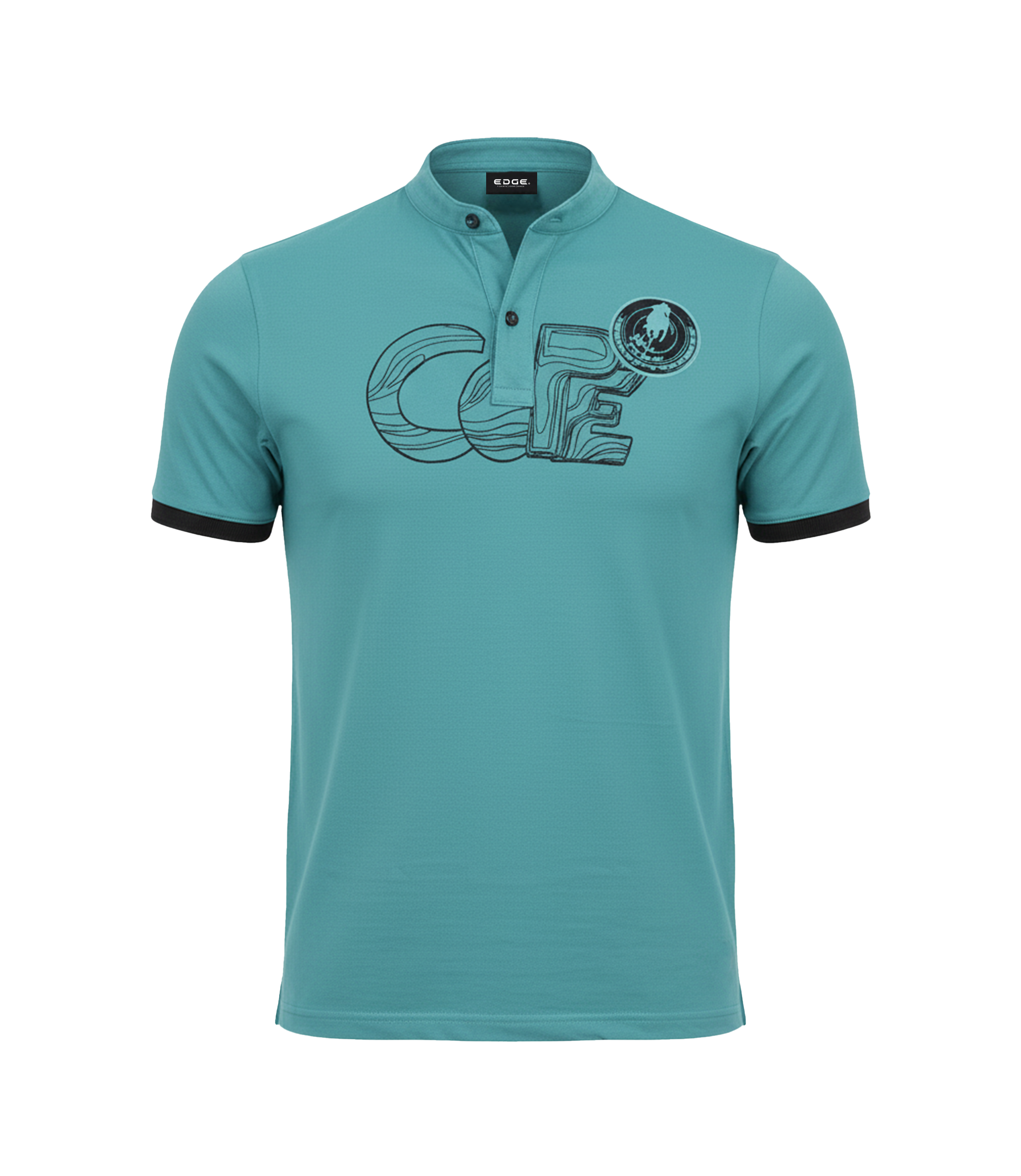 EDGE Mandarine Collar Men’s Solid Color T- shirt - 52384