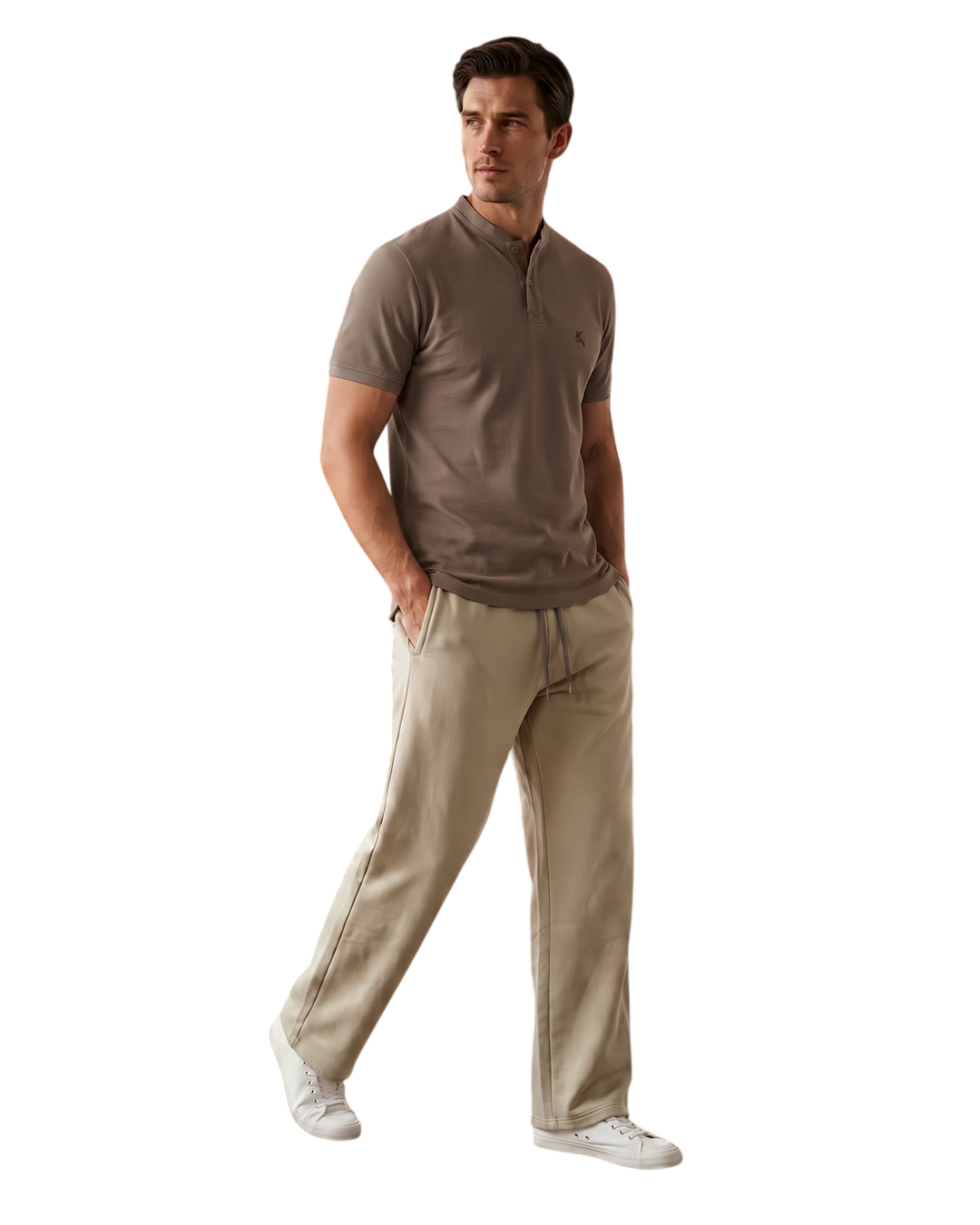 Edge Men's Premium Relax-Fit Beige Sweatpants- 53933