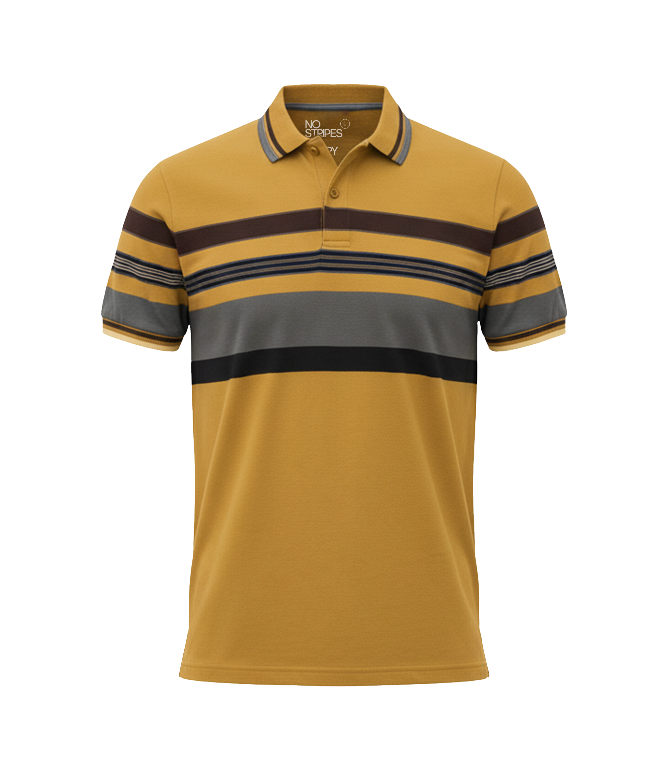 EDGE Double Tipping Collar Men’s Stripe Polo Shirt - 52599