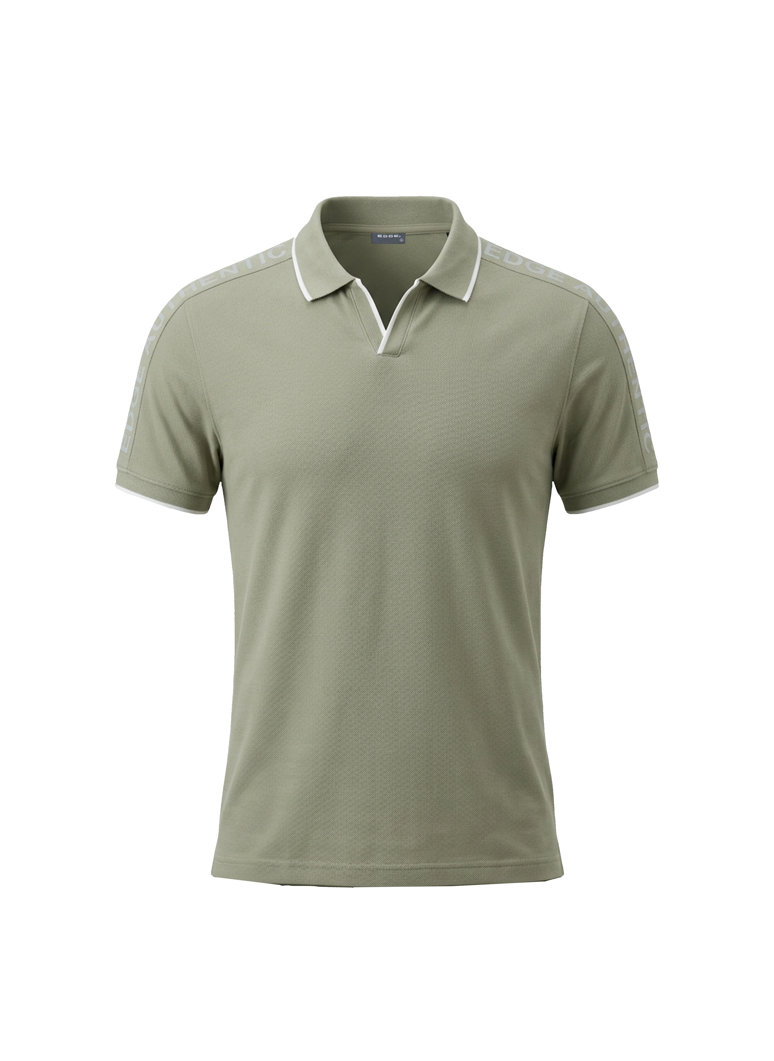 Green polo shirt on a white background
