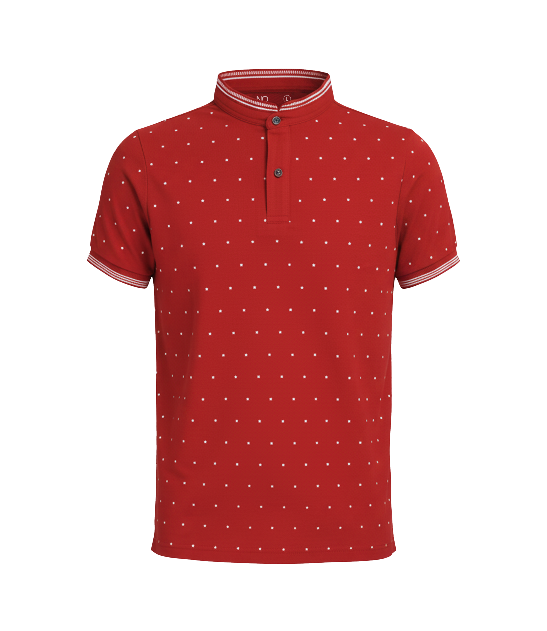 EDGE Mandarin Collar Men’s Solid Color AOP T- shirt - 52709