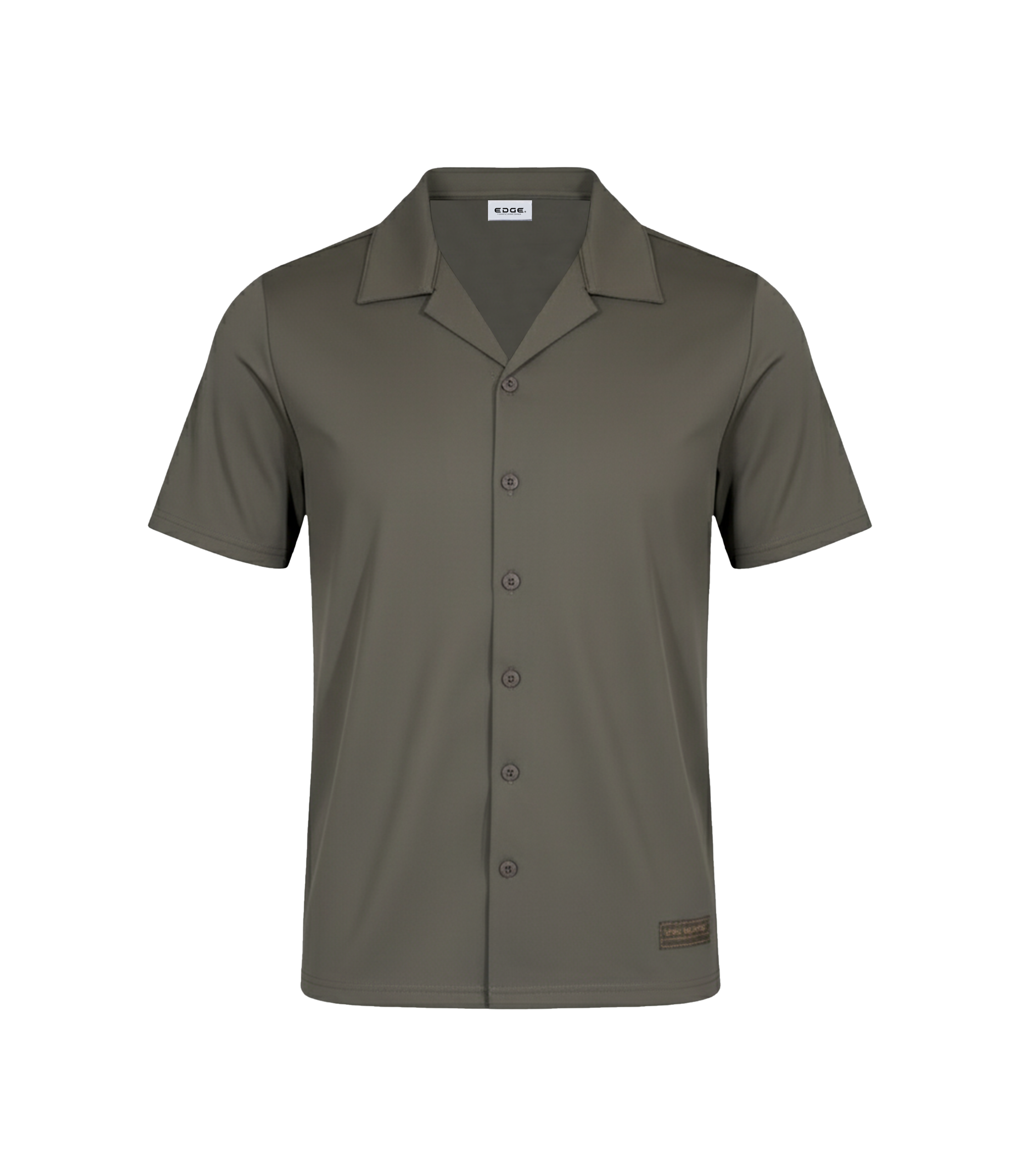 EDGE Men's Solid Color Soft Skin Cuban Collar Shirt - 53631