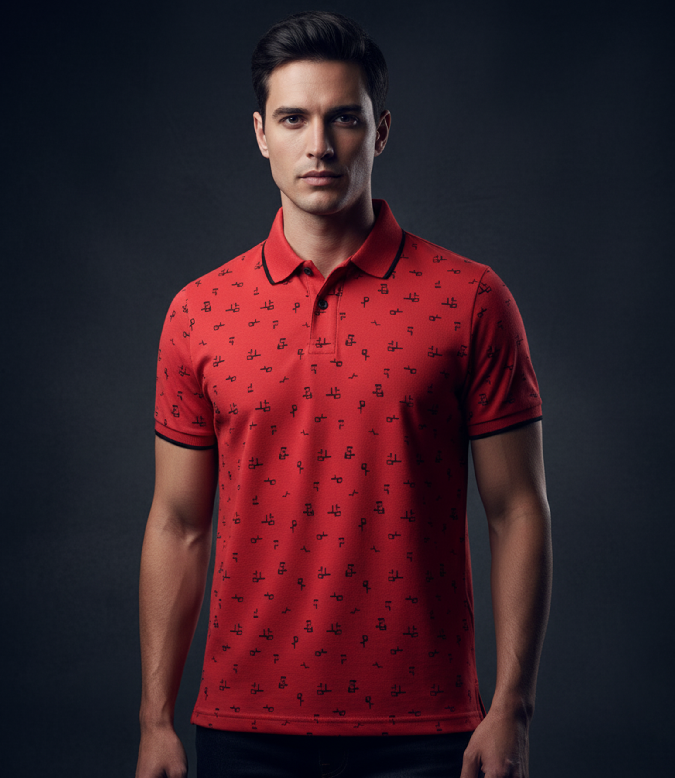 EDGE Tipping Collar Men’s AOP Polo Shirt - 52619