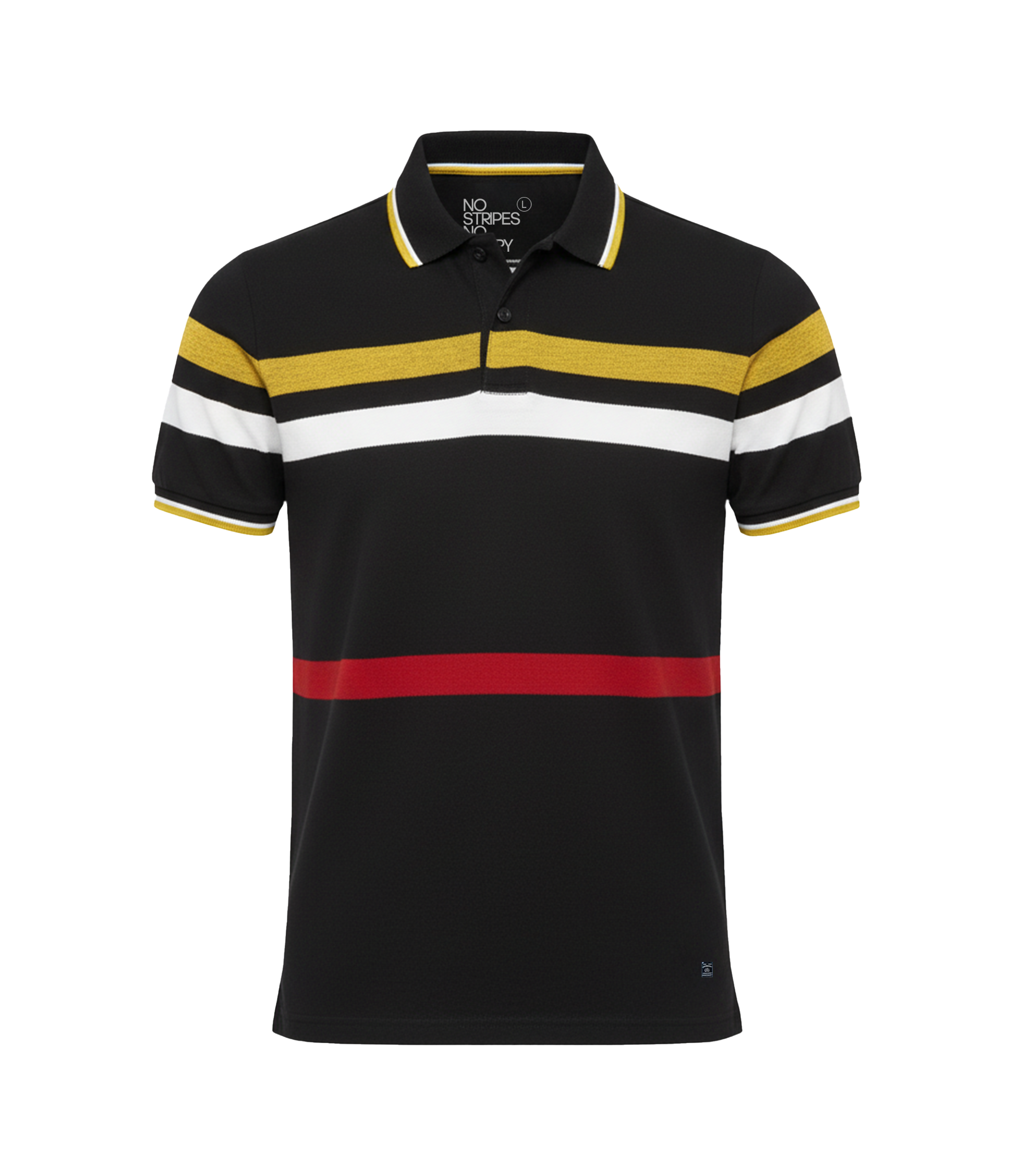 EDGE Double Tipping Collar Men’s Stripe Polo Shirt - 52594