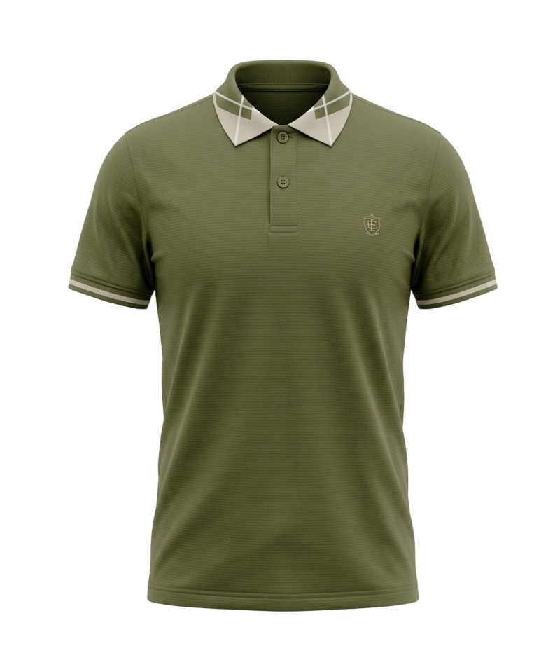 EDGE Jacquard Collar Kids Solid Color Polo Shirt - 33815