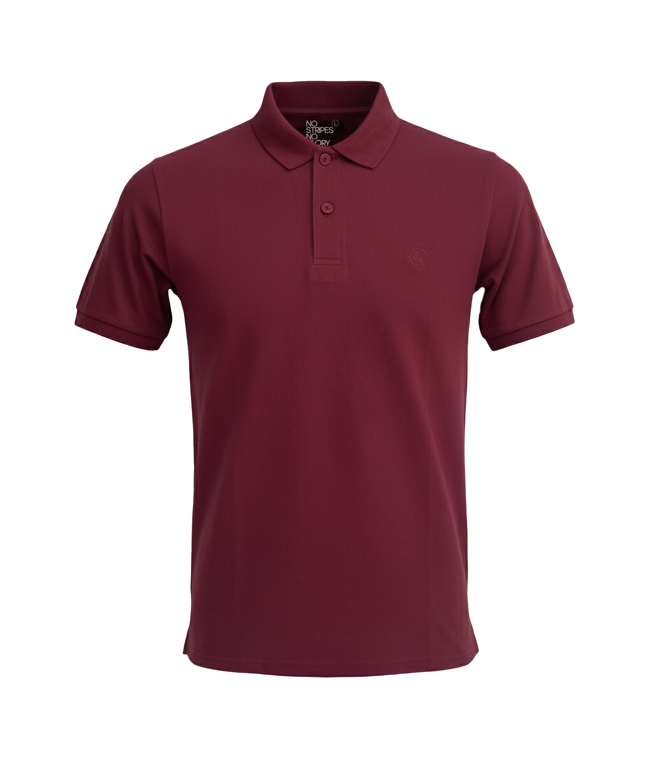 Maroon polo shirt on a white background