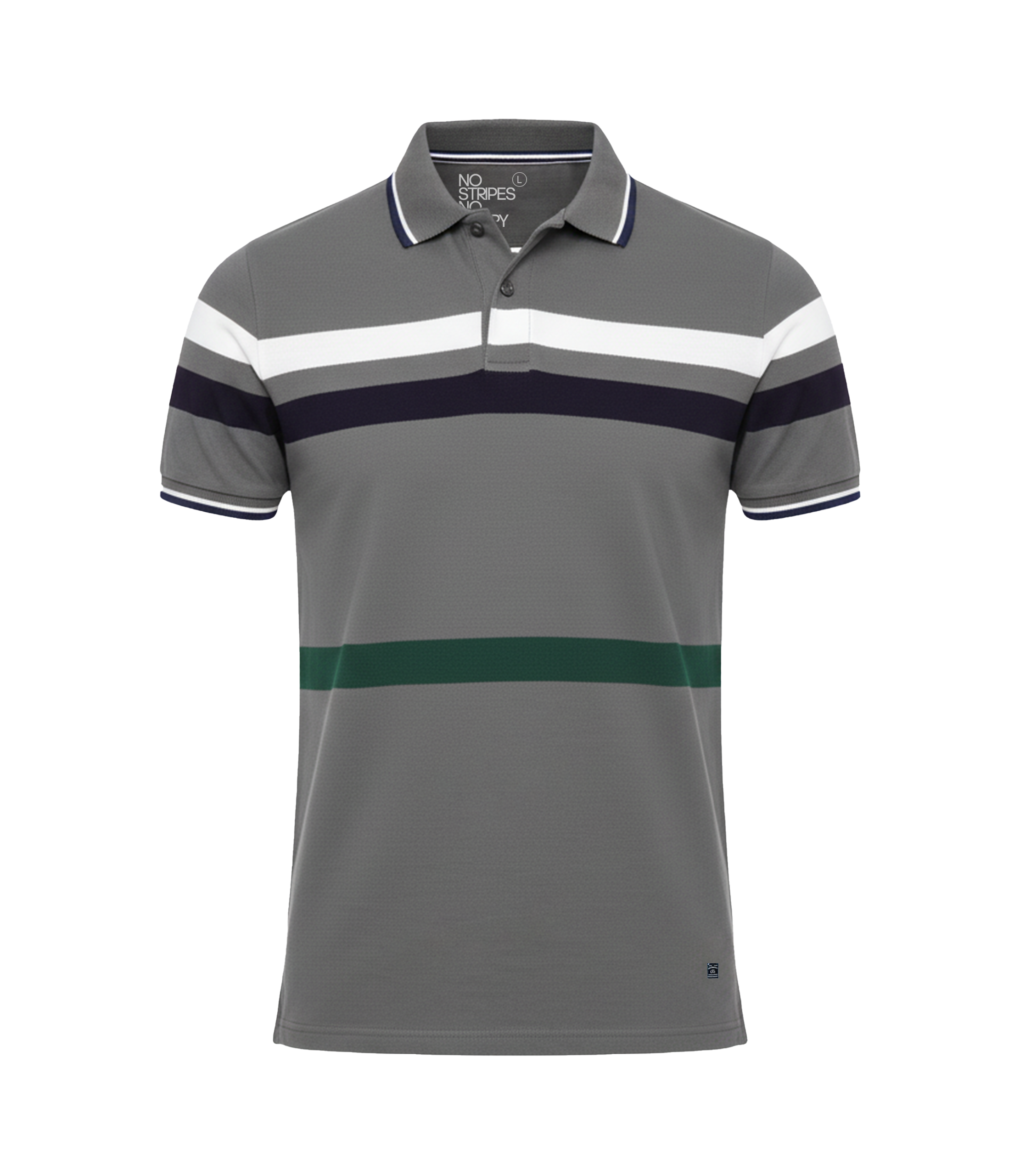 EDGE Double Tipping Collar Men’s Stripe Polo Shirt - 52594