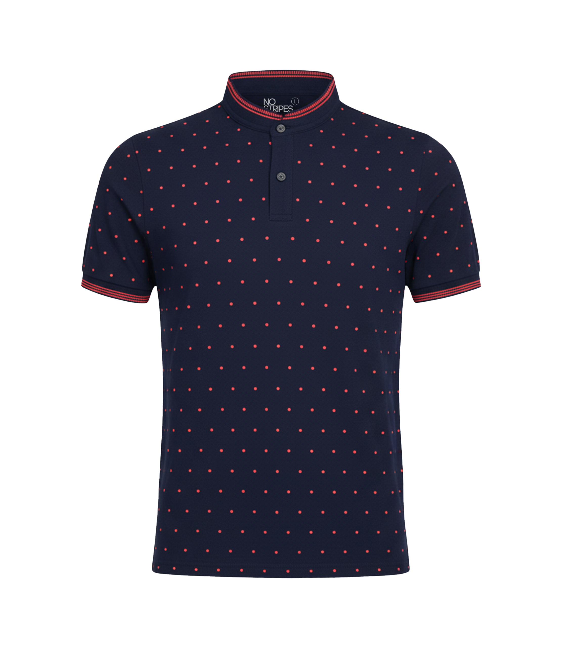 EDGE Mandarin Collar Men’s Solid Color AOP T- shirt - 52709