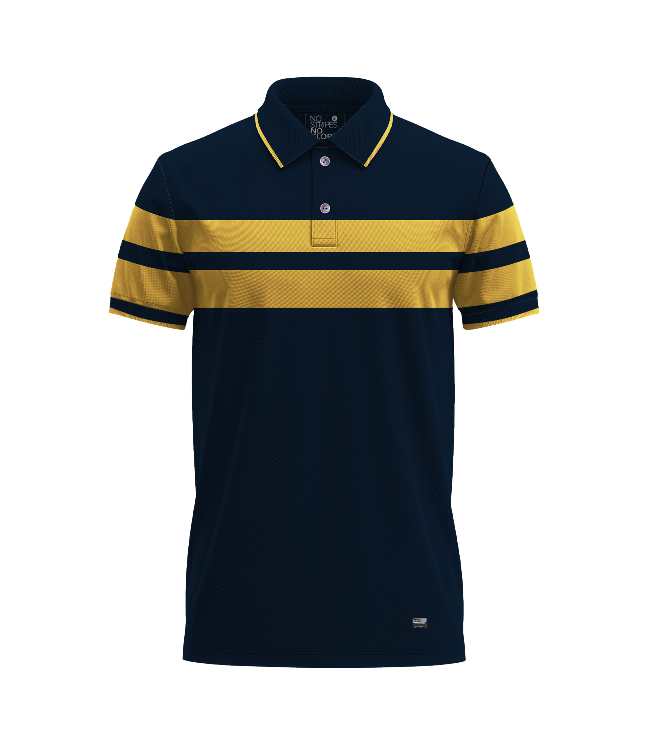 EDGE Double Tipping Collar Men’s Stripe Polo Shirt - 52467