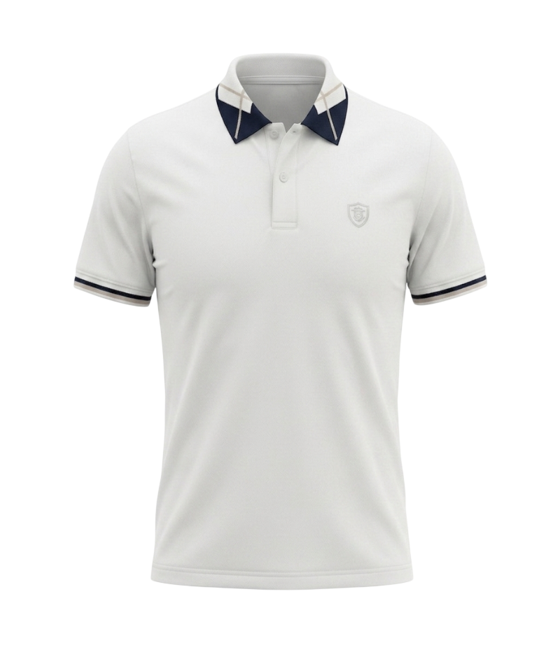 EDGE Jacquard Collar Kids Solid Color Polo Shirt - 33815