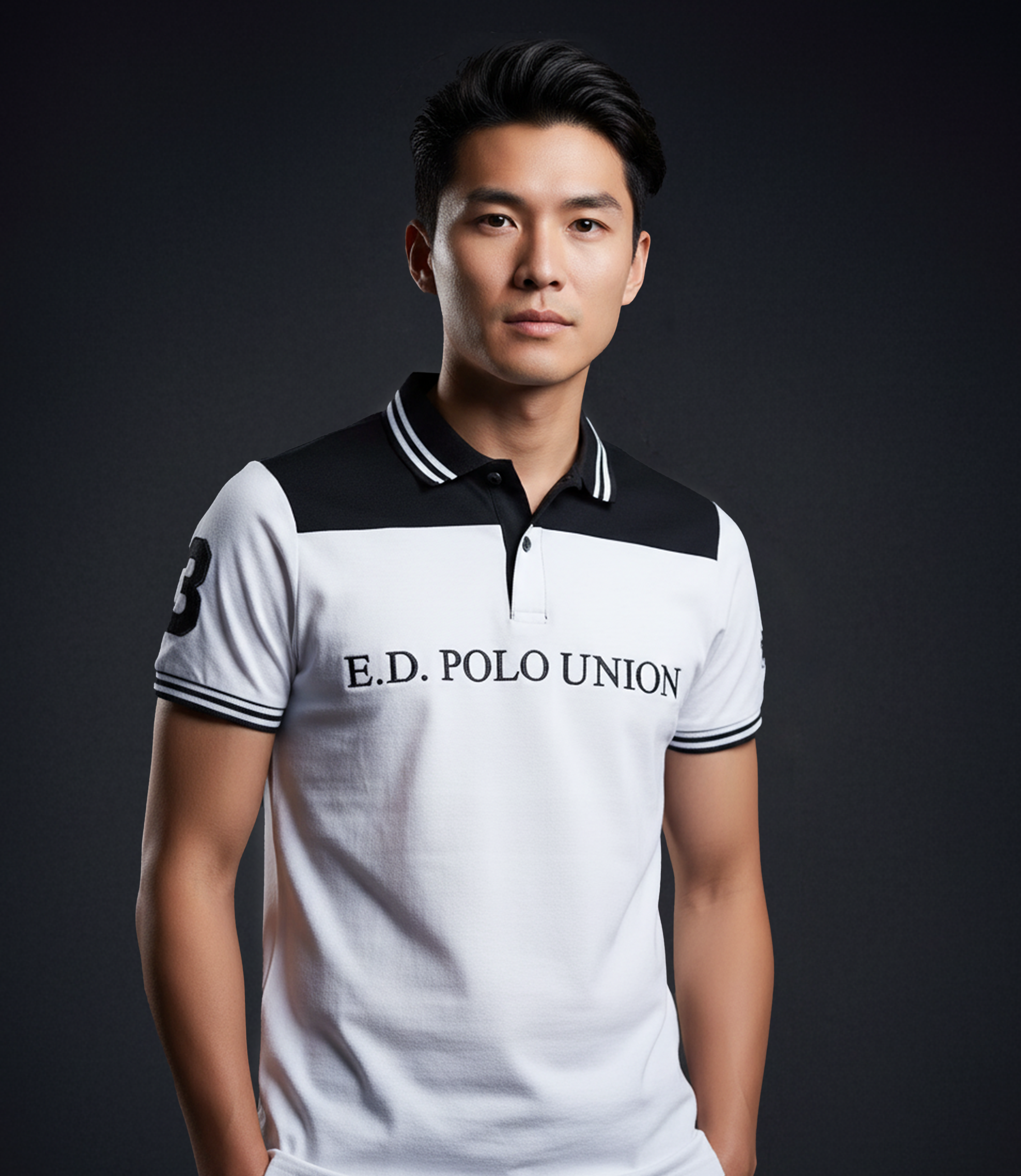 EDGE Double Tipping Collar Men’s Color Block Polo Shirt - 52846