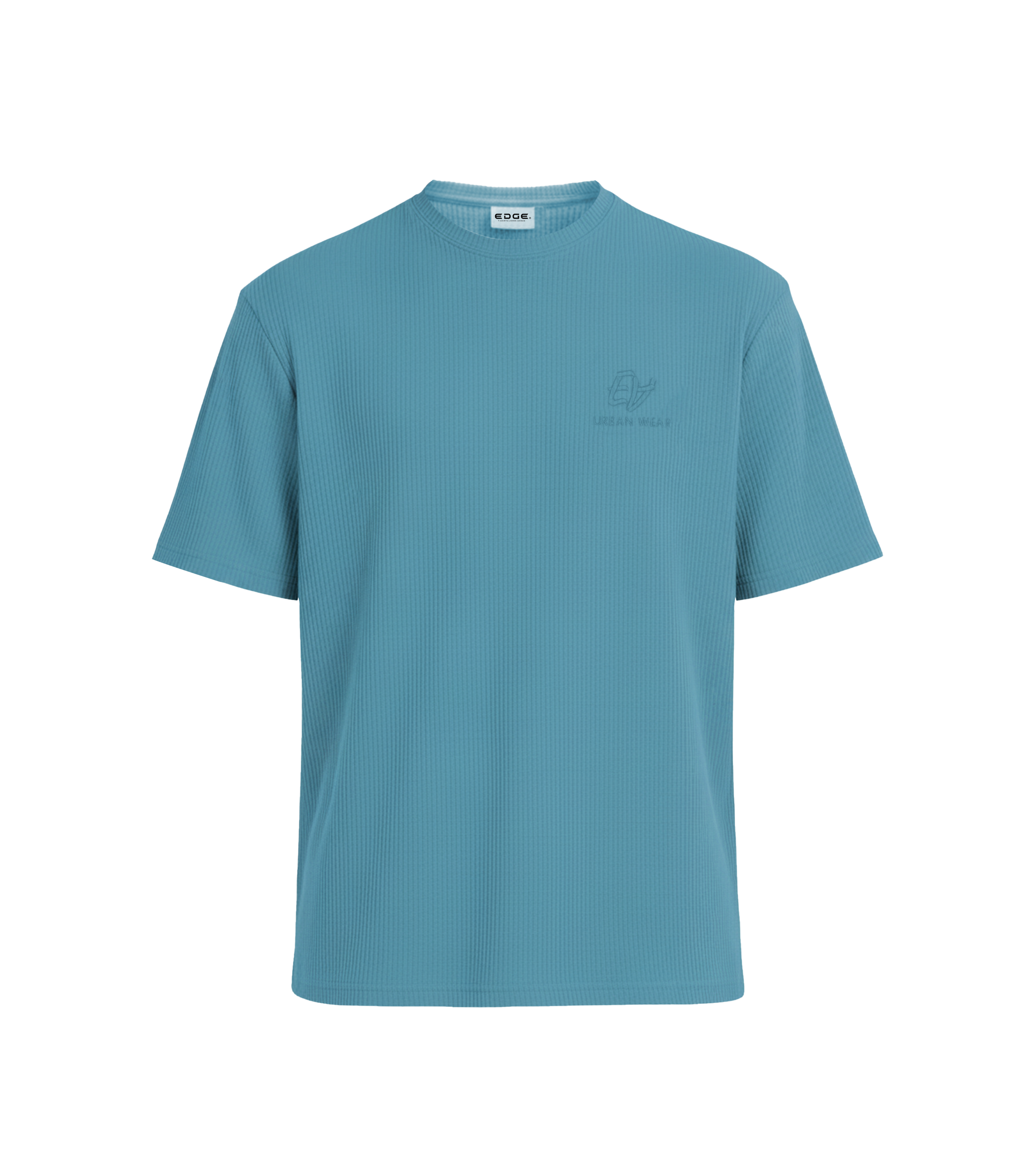 EDGE Crew Neck Men’s Textured Fabric Oversize T-Shirt - 53277