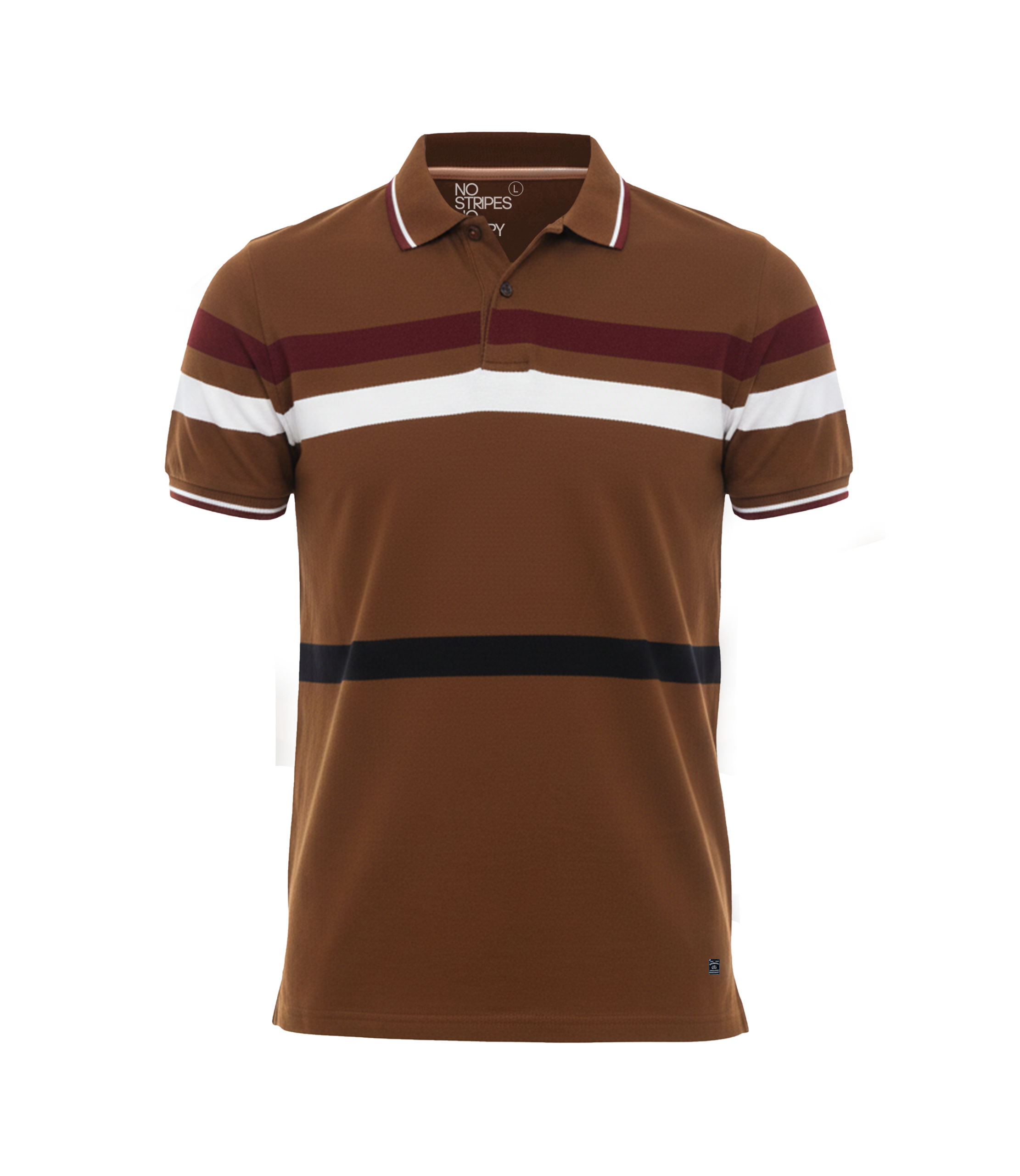 EDGE Double Tipping Collar Men’s Stripe Polo Shirt - 52594