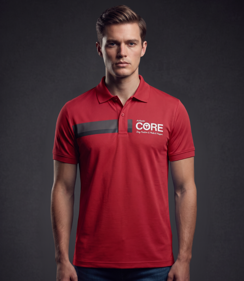 EDGE Printed Men’s Solid Color Polo Shirt - 52560