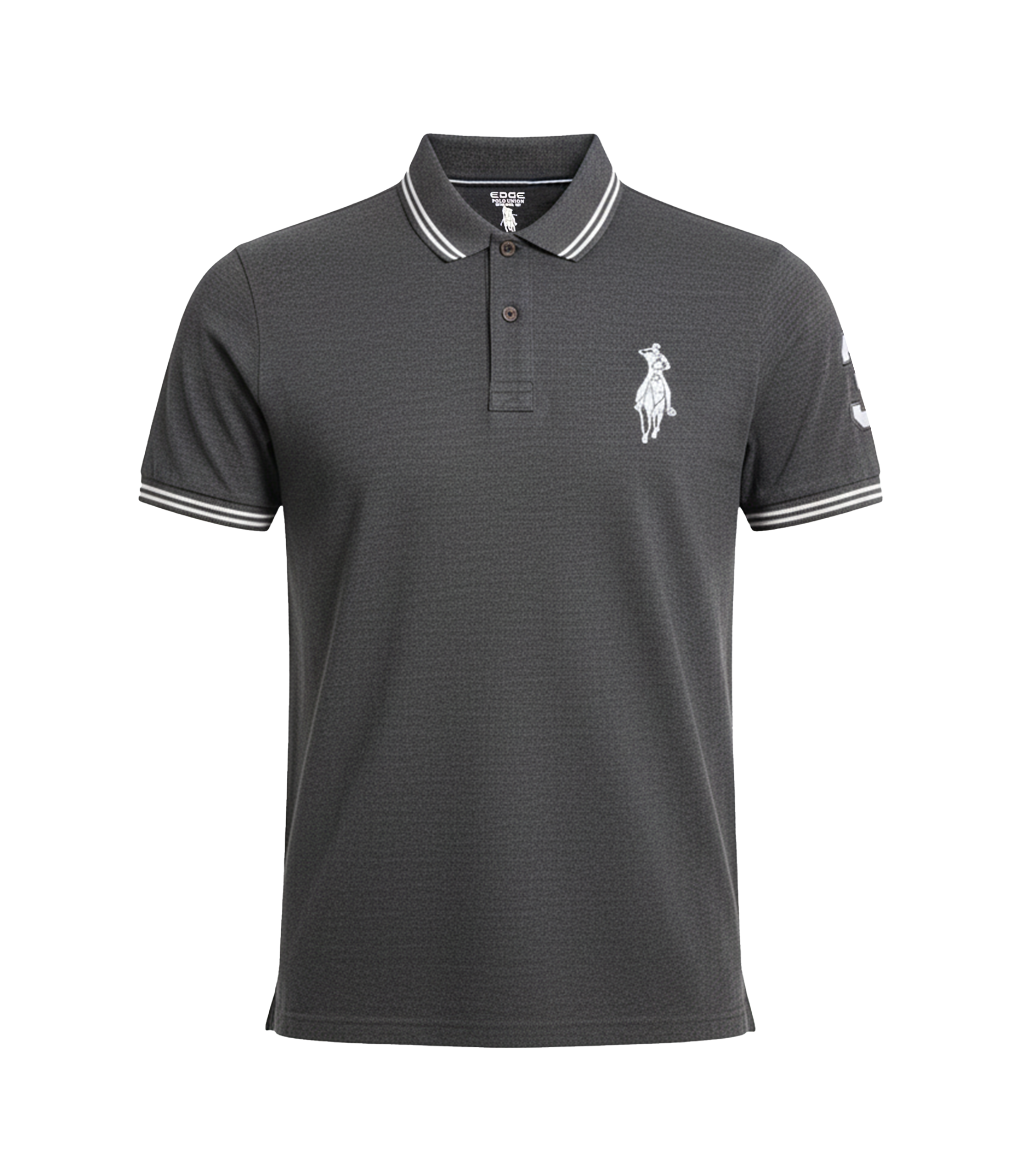 EDGE Double Tipping Collar Men’s Solid color Polo Shirt - 52861