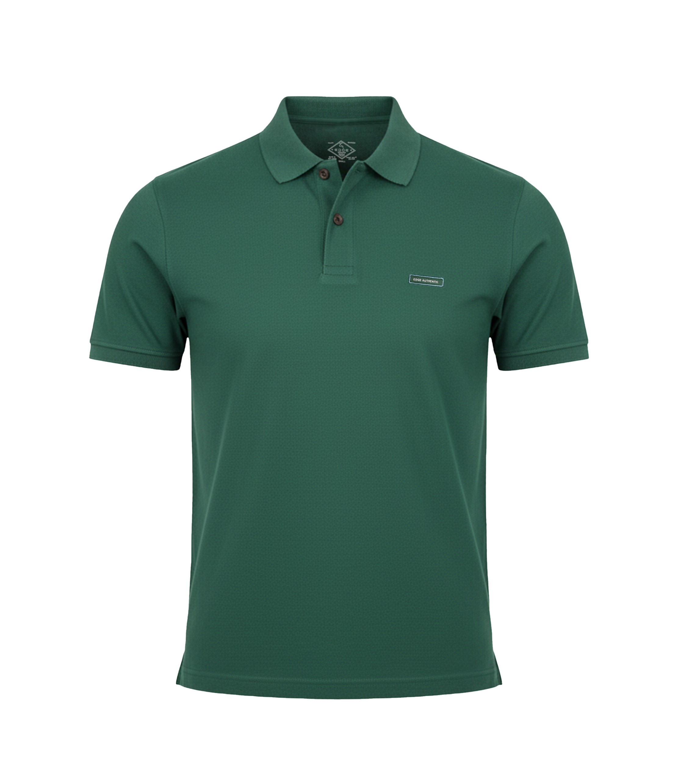 Green polo shirt on a white background