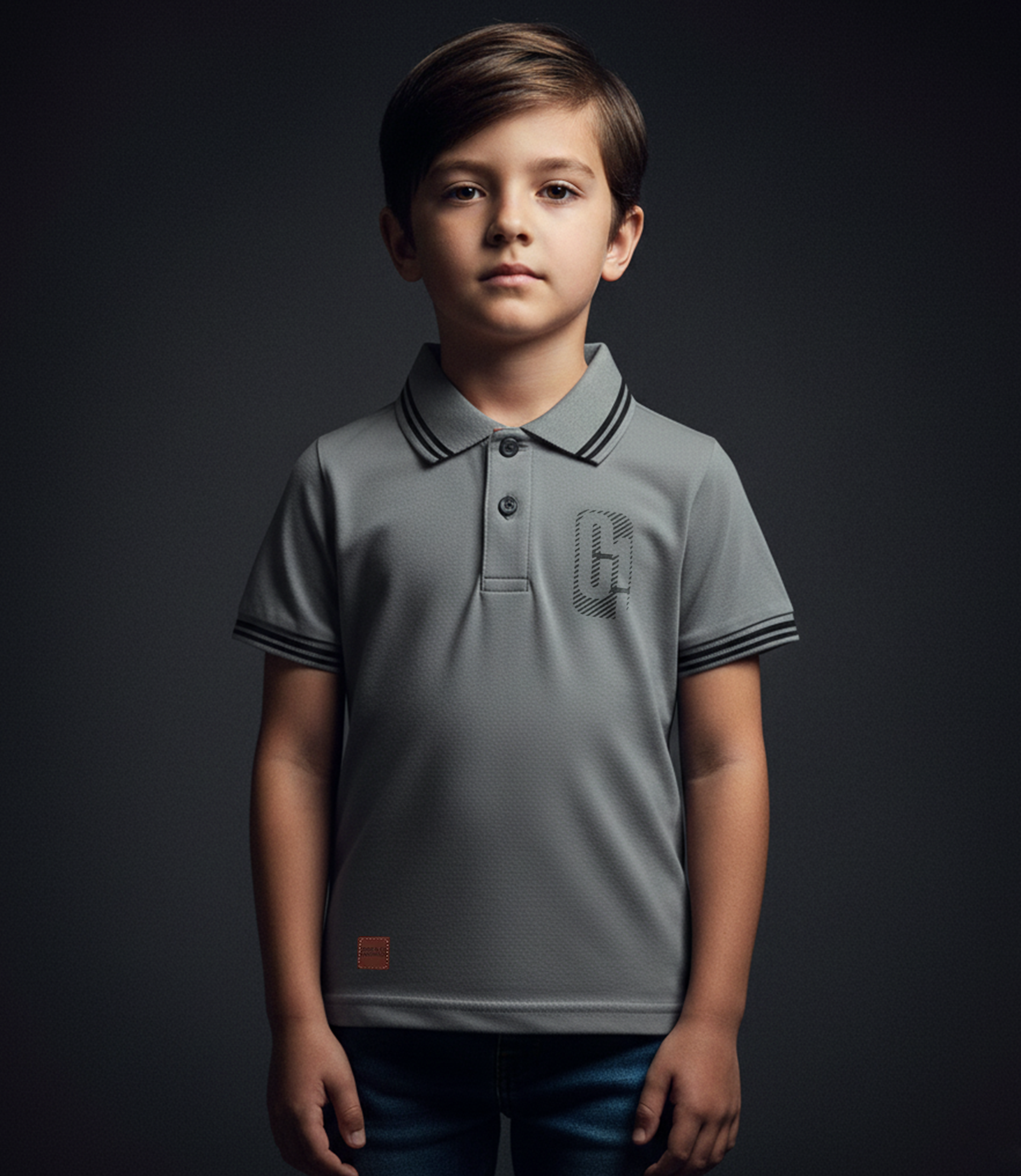 EDGE Tipping Collar Boys Solid Color Polo Shirt - 33062