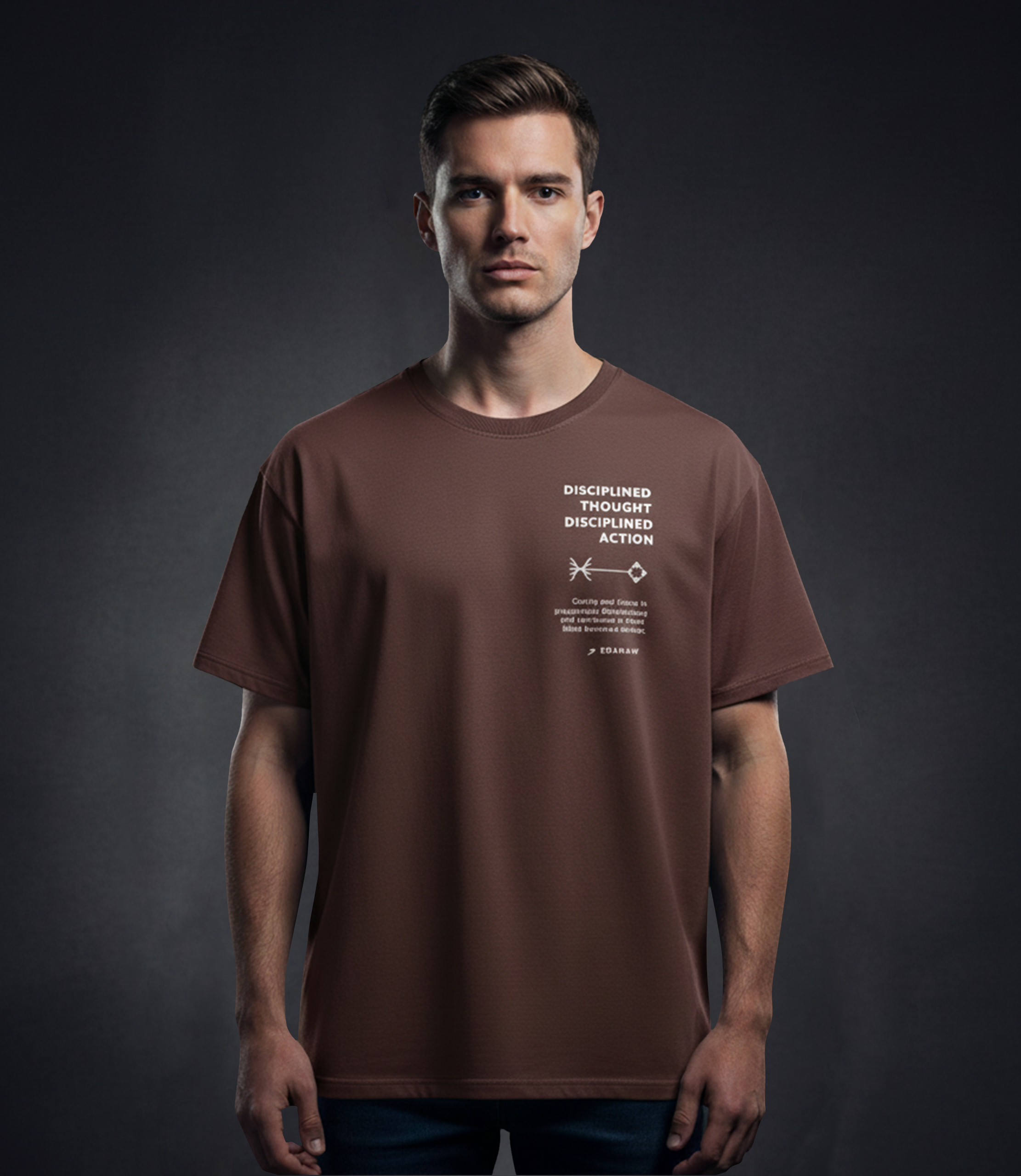 EDGE Crew Neck Men’s Printed Oversize T-Shirt - 53222