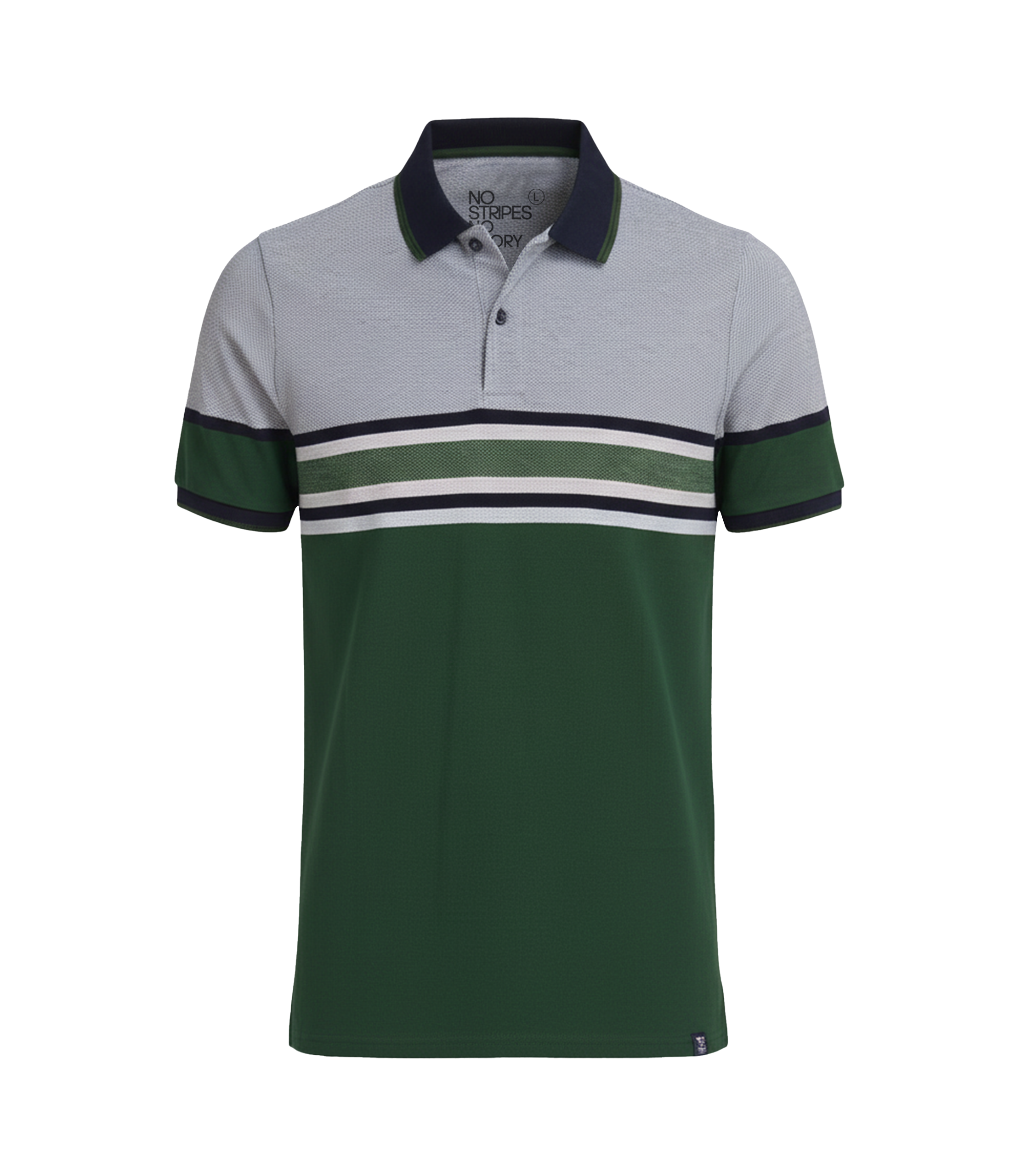 EDGE Tipping Collar Men’s Stripe Polo Shirt - 52769