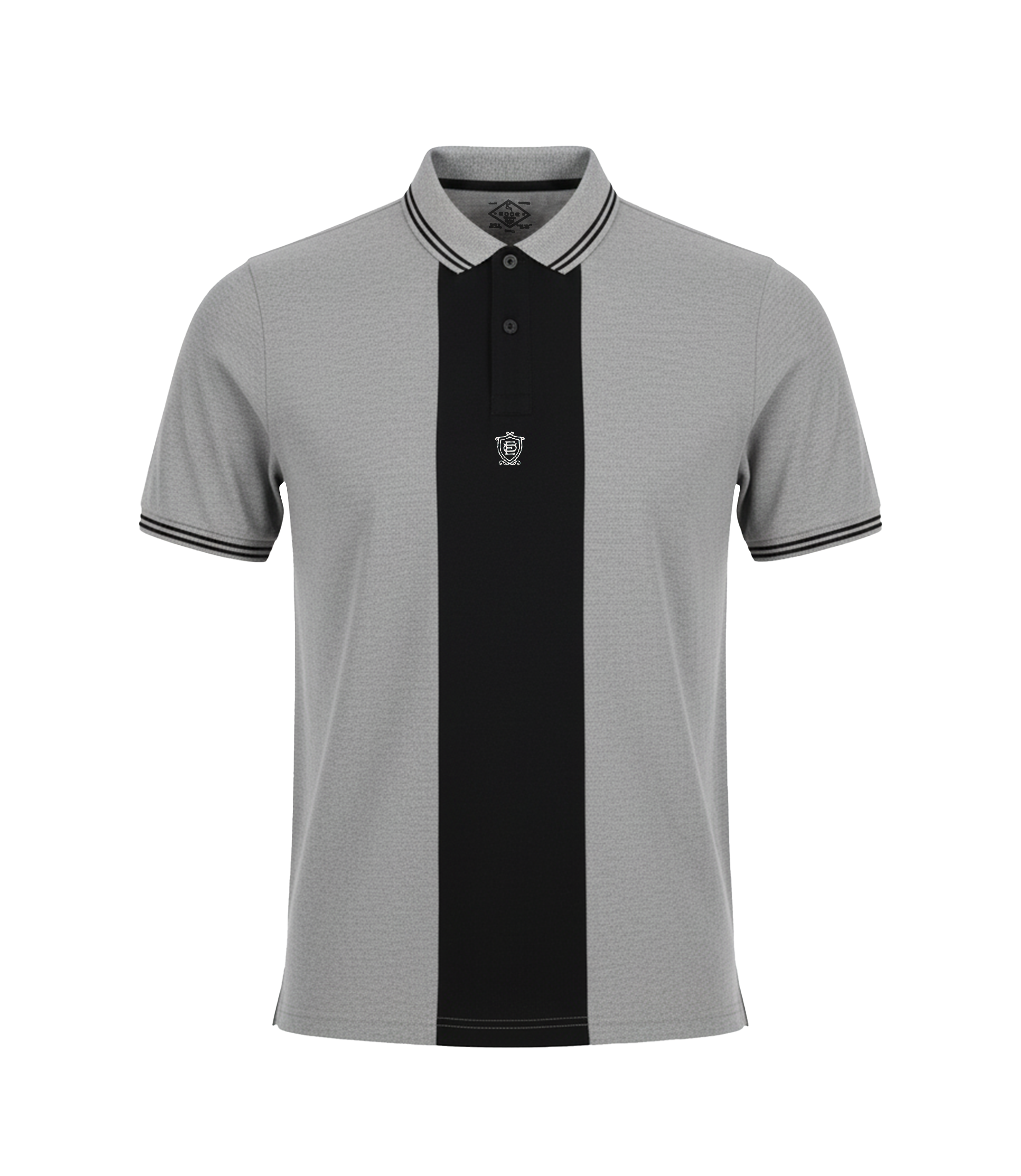 EDGE Tipping Collar Men’s Bold Vertical Stripe Polo Shirt - 52817