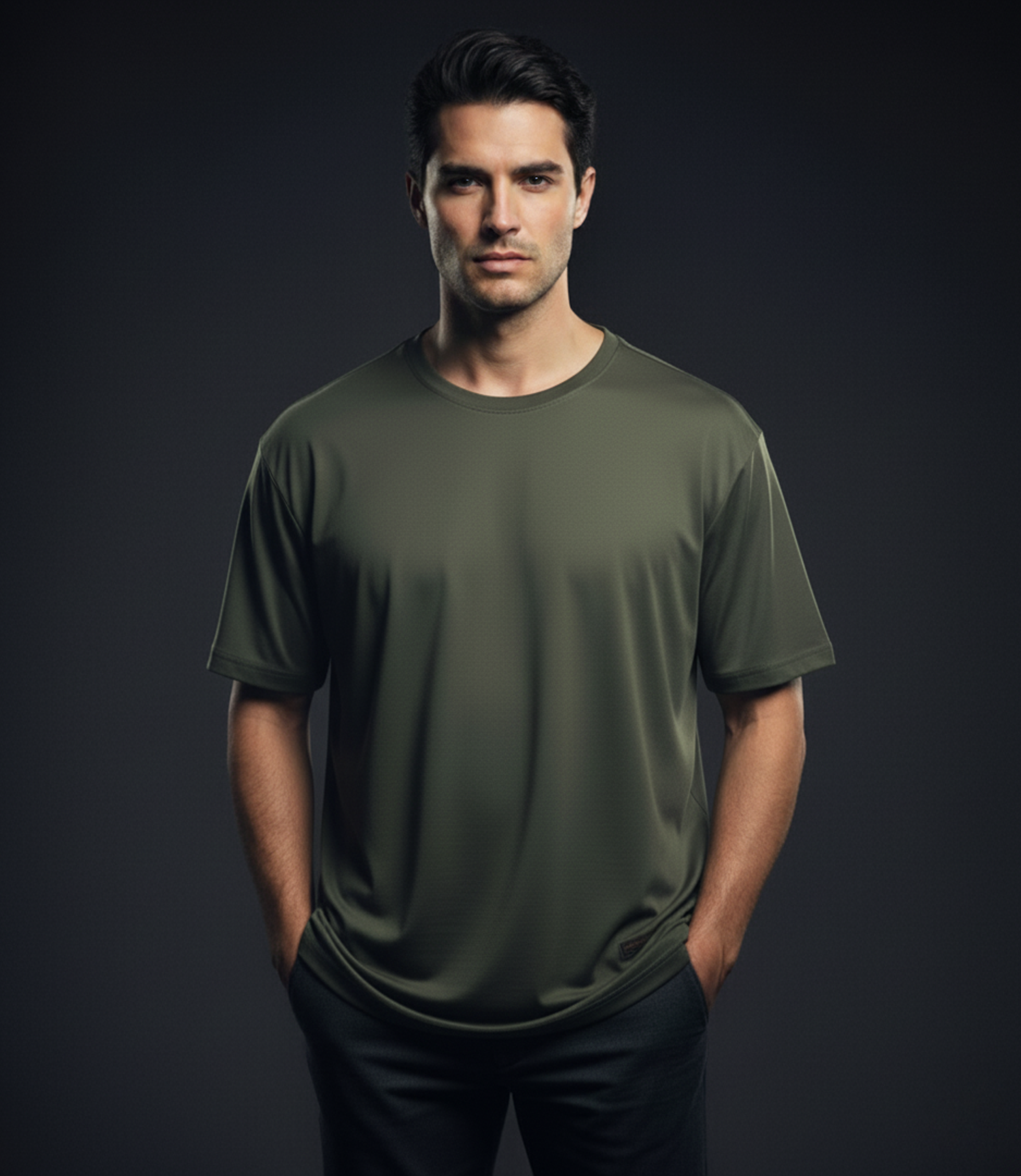 EDGE Men's Solid Color Soft Skin Oversized T-Shirt - 53635
