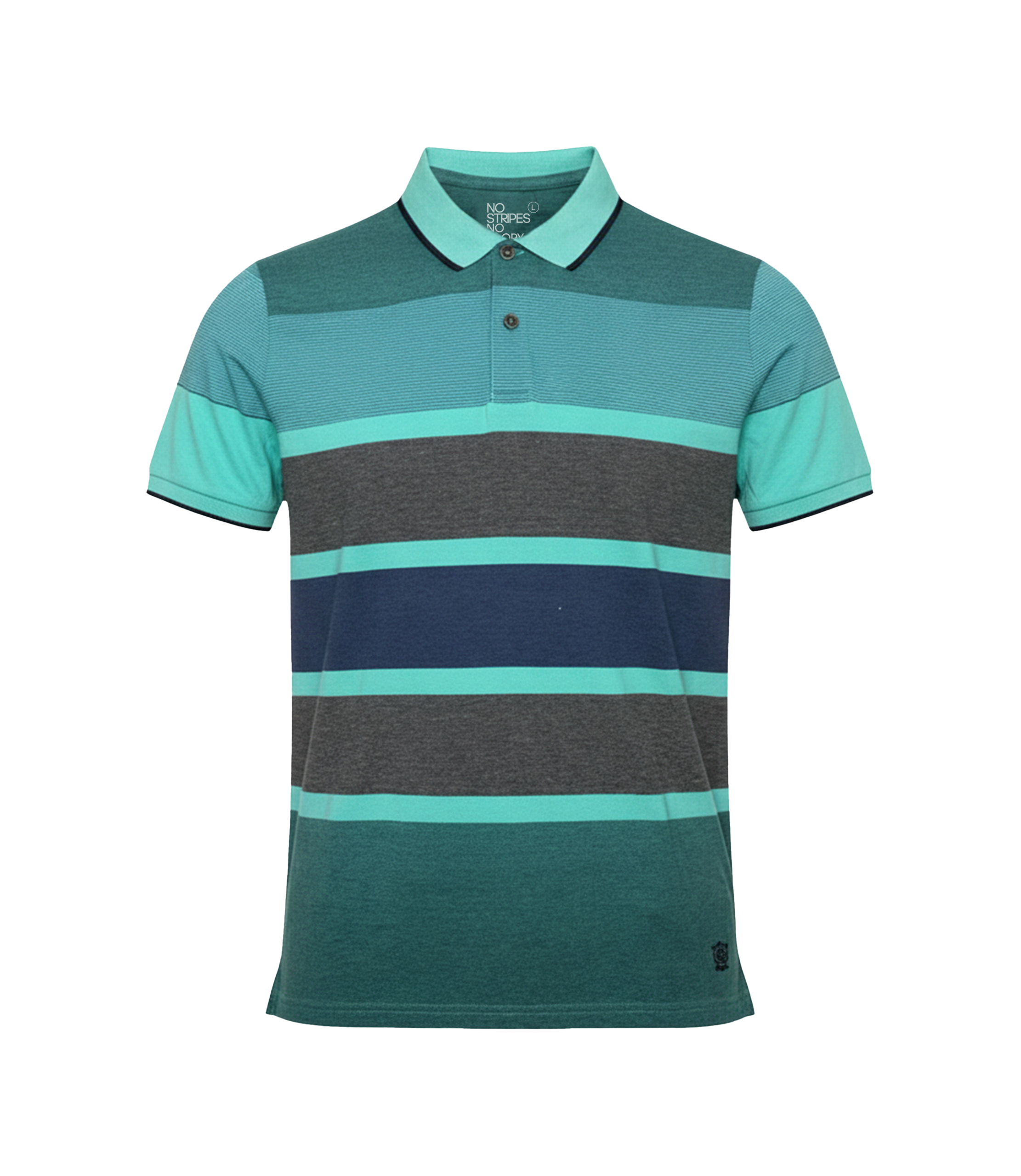 EDGE Double Tipping Collar Men’s Stripe Polo Shirt - 52759