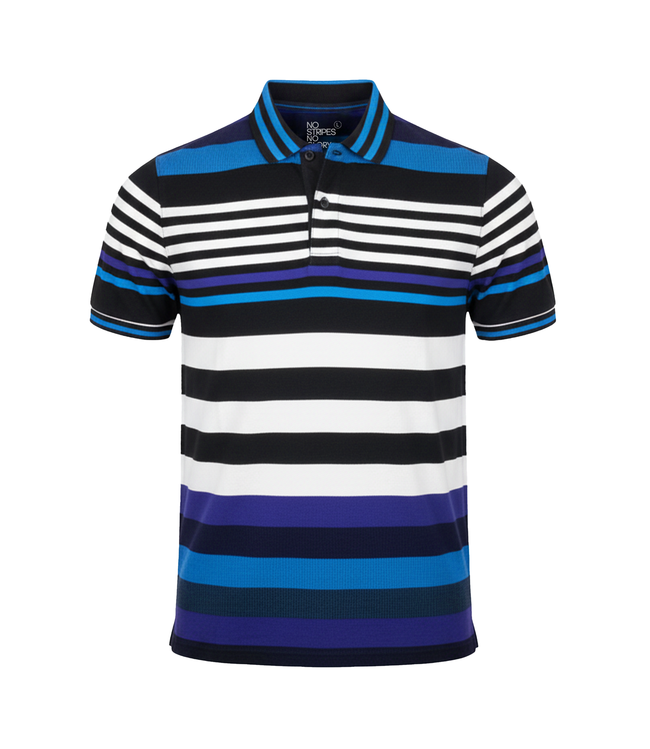 EDGE Double Tipping Collar Men’s Stripe Polo Shirt - 52434