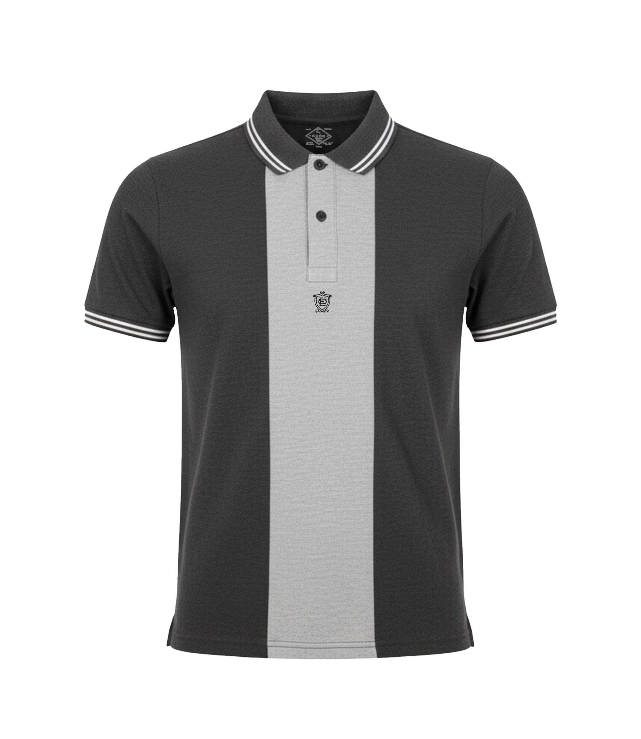 EDGE Tipping Collar Men’s Bold Vertical Stripe Polo Shirt - 52817