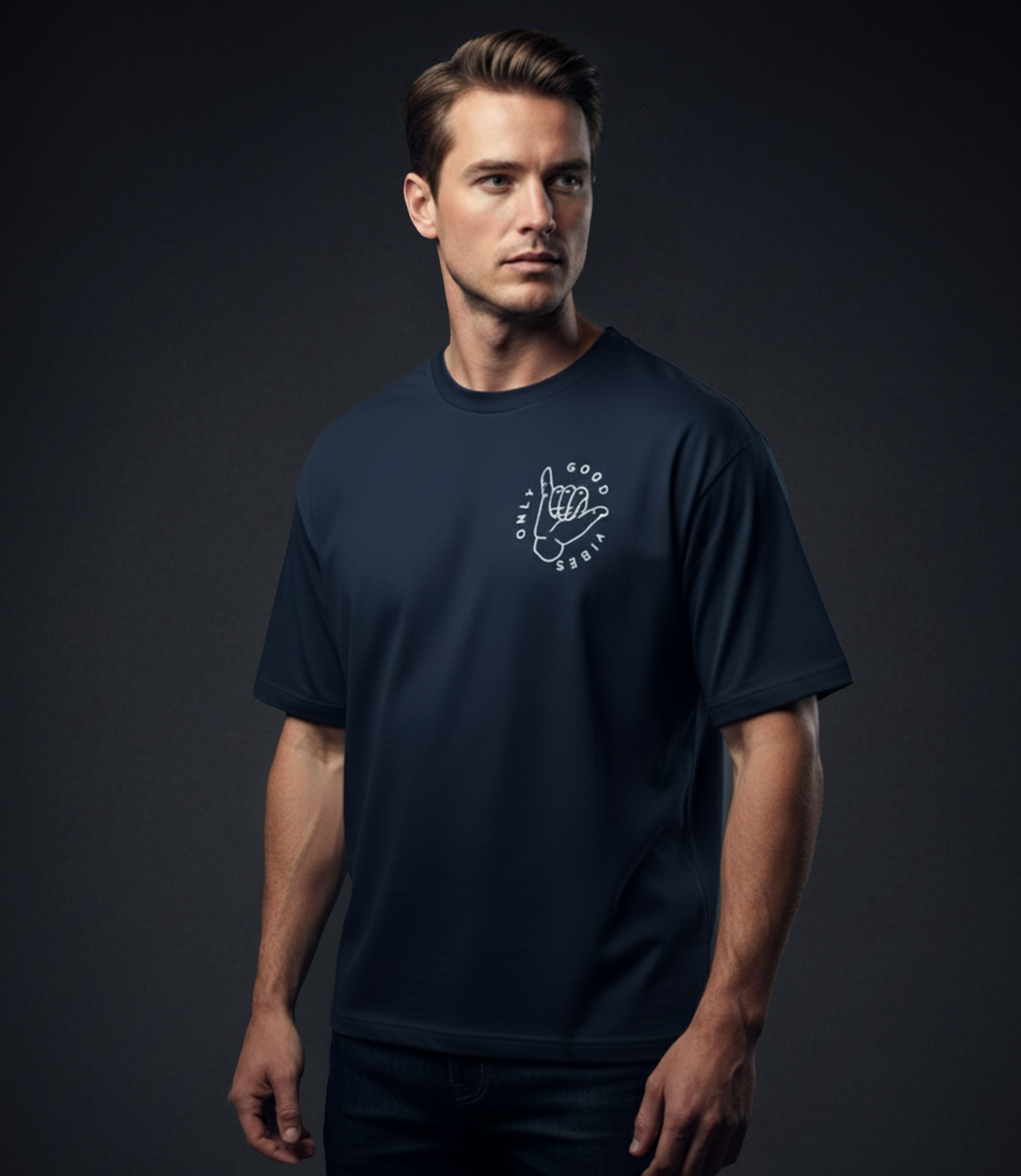 EDGE Crew Neck Men’s Printed Oversize T-Shirt - 53103