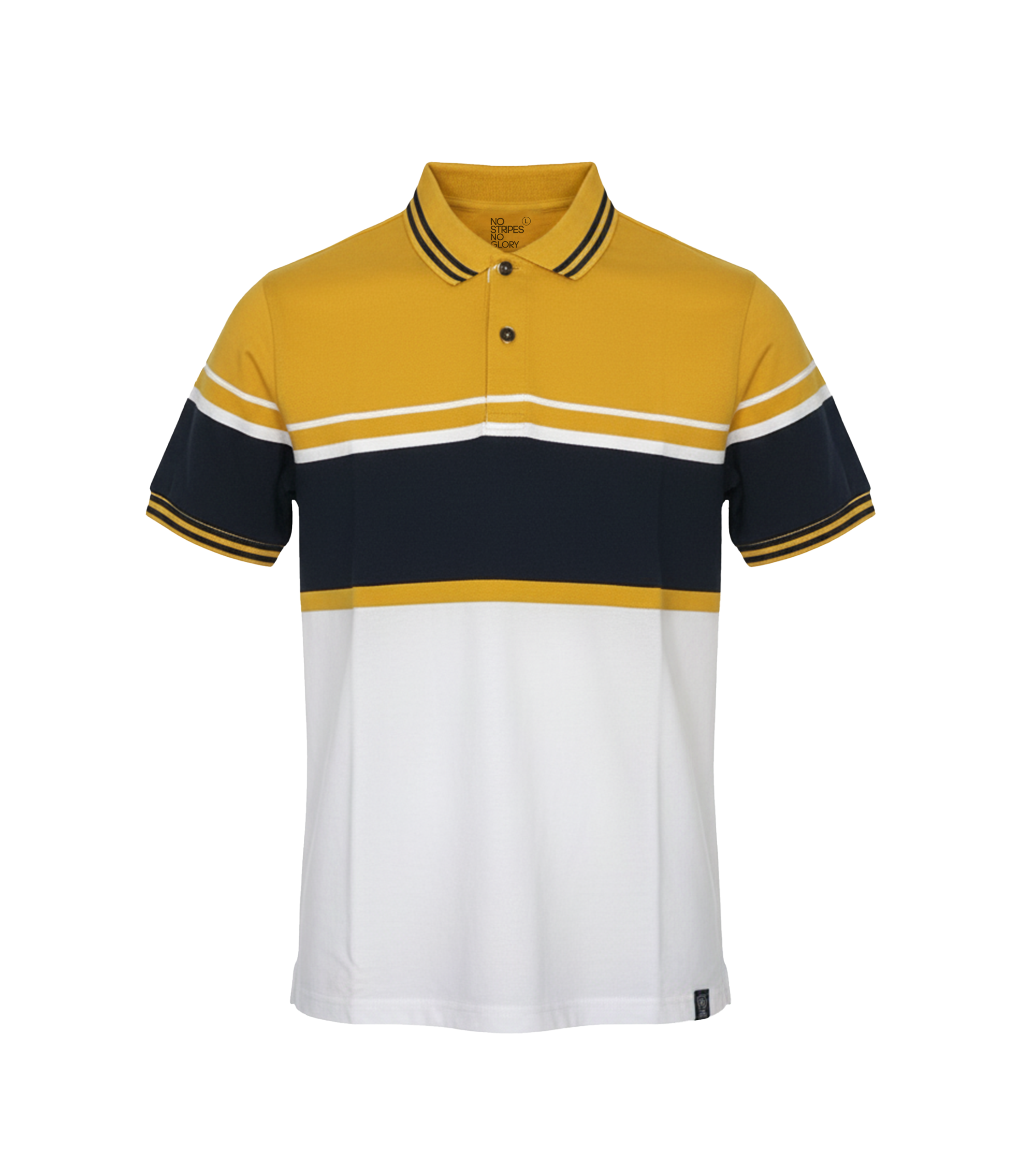 EDGE Double Tipping Collar Men’s Color Blocked Polo Shirt - 52845