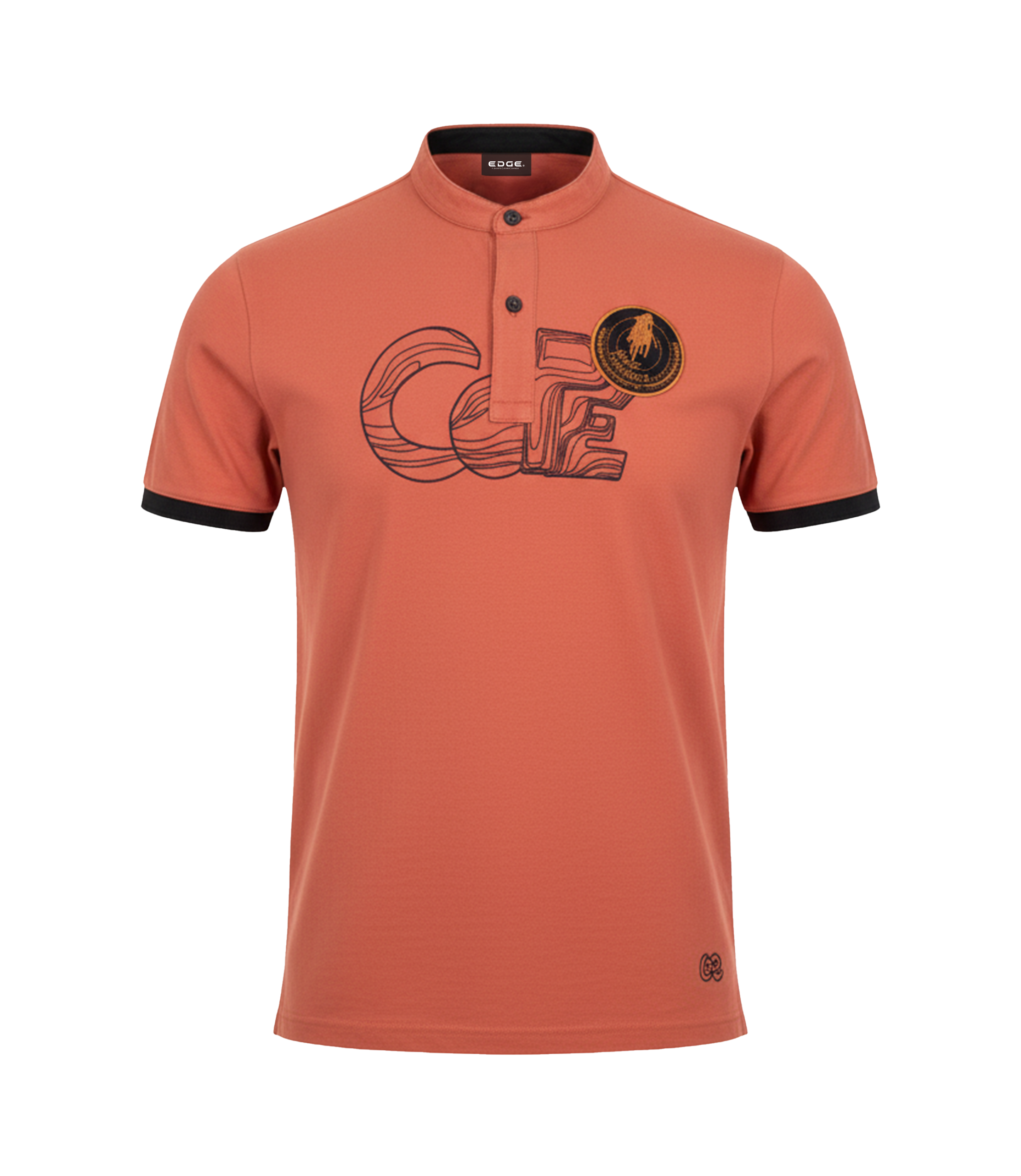 EDGE Mandarine Collar Men’s Solid Color T- shirt - 52384