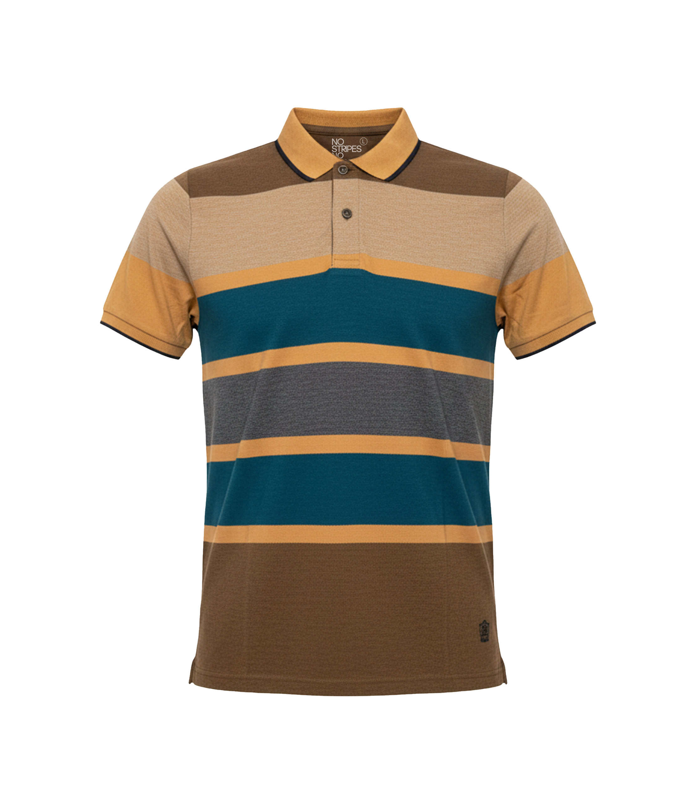 EDGE Double Tipping Collar Men’s Stripe Polo Shirt - 52759