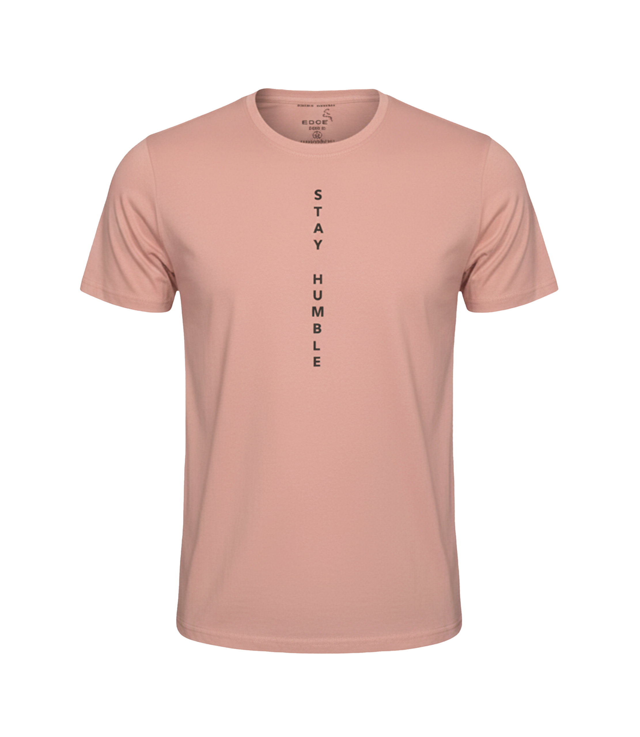 EDGE Crew Neck Men’s Solid Color Printed T-Shirt - 52693