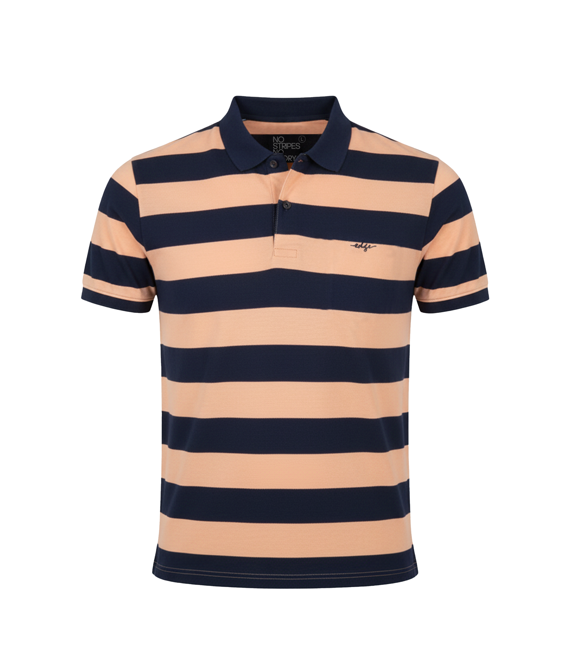 EDGE Solid Collar Men’s Bold Stripe Polo Shirt - 52688