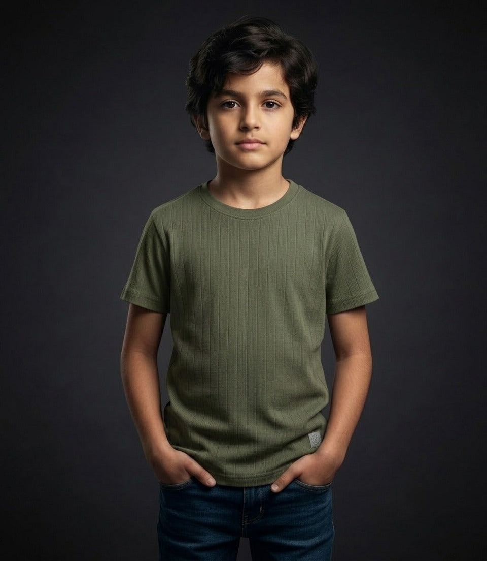 EDGE Kids Crew Neck Textured T-Shirt – 33811