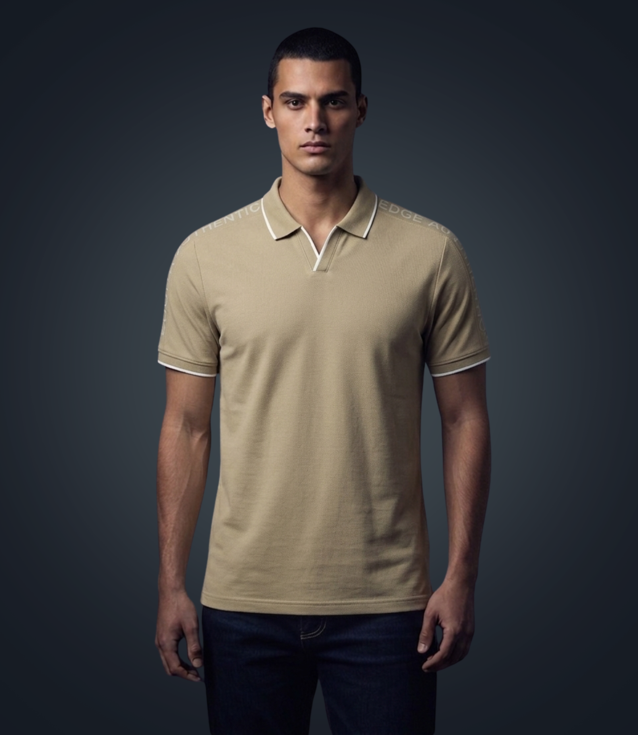Edge Men's Split-neck Polo Shirt - 53850